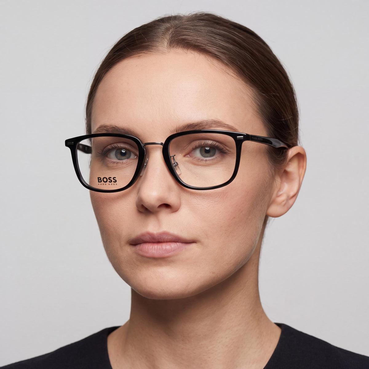 BOSS Audio Systems Modern Women’s Eyewear, Black Polyamide Frame, 54mm Lens, 20mm Bridge, 145mm Temple, Photo 4