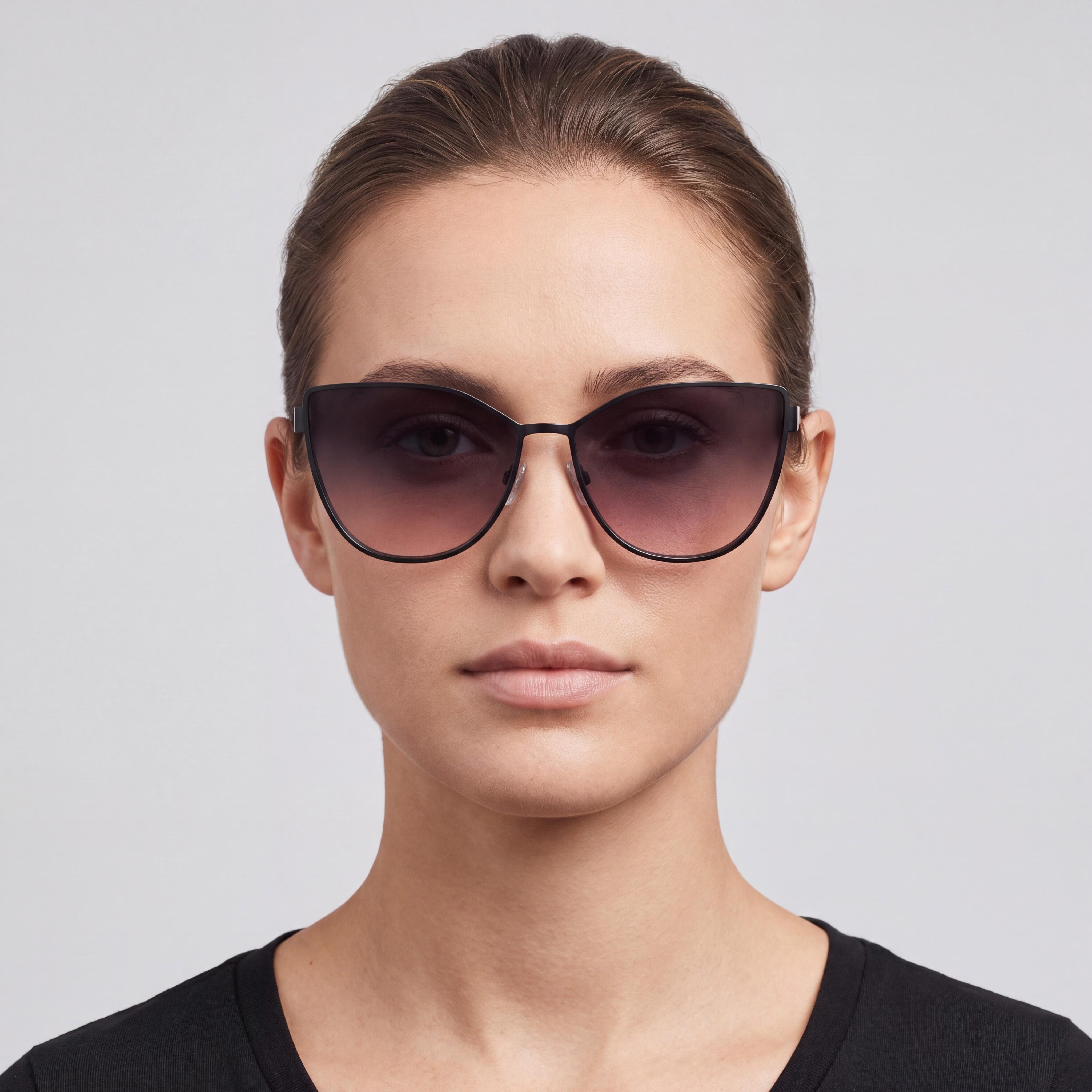 QUAY AUSTRALIA In Pursuit Women's Black Pink Plastic Frame Black Plum Pink Lens UV Protection Sunglasses 64mm, Photo 5