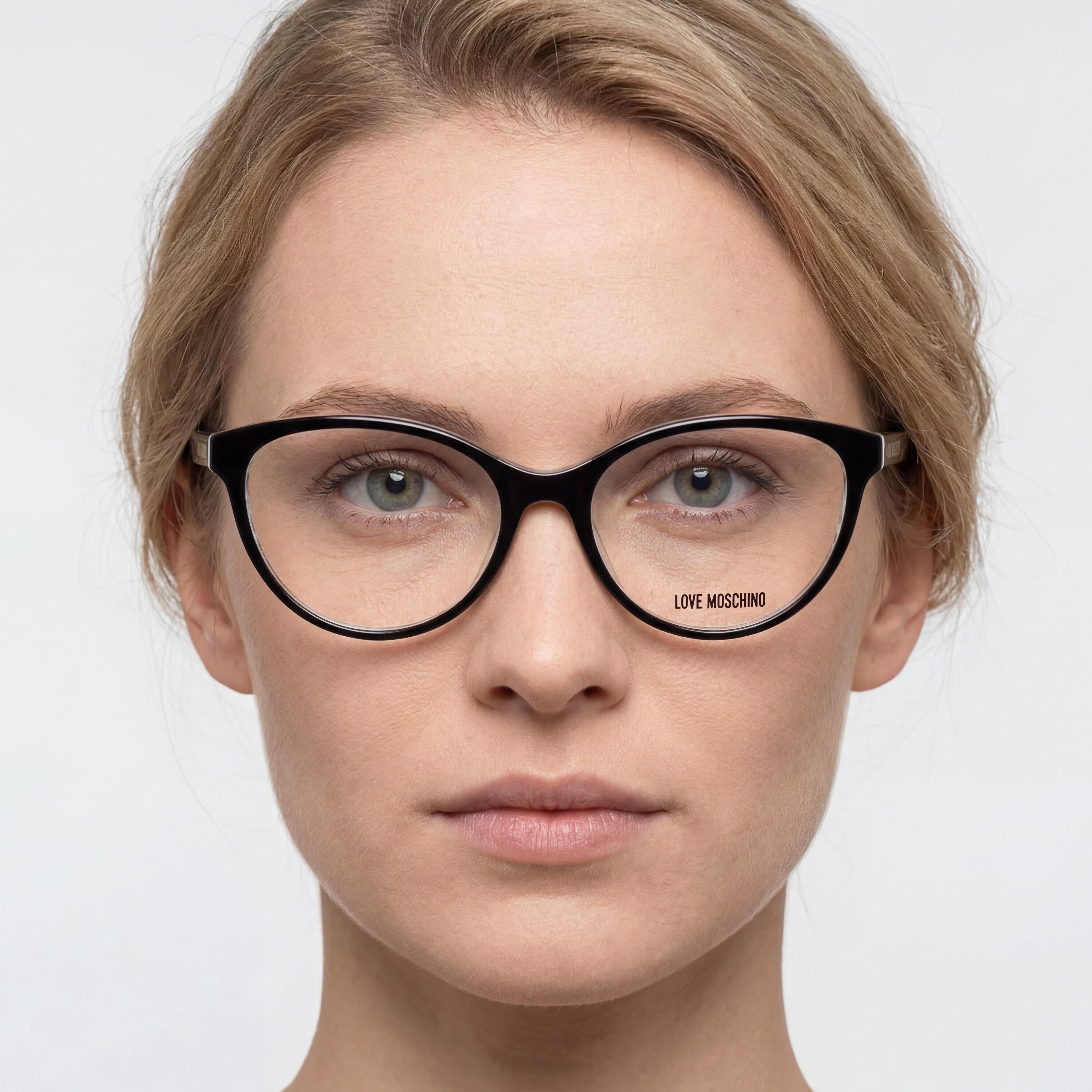Moschino MOL525 Women's Cat Eye Plum Plastic Eyeglasses Frames 52mm Lens, 17mm Bridge, 145mm Temple, Photo 5