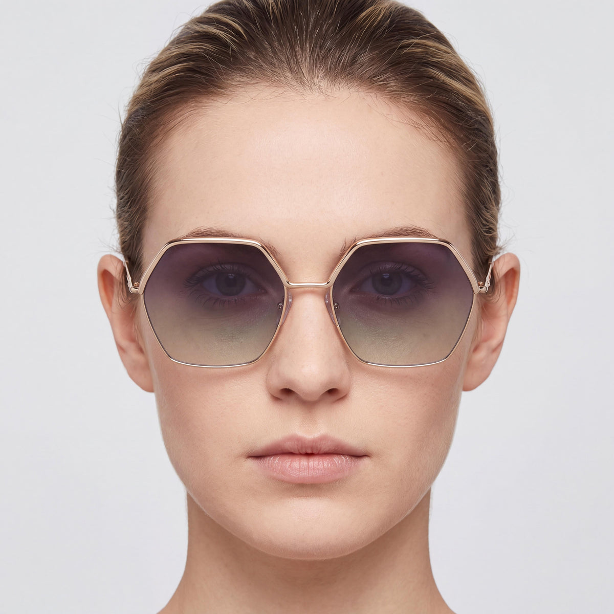 Isabel Marant Thin Metal Edgy Women's Stainless Steel UV Protection Sunglasses, Rose Gold Grey/Rose Gold, 59mm, Photo 4