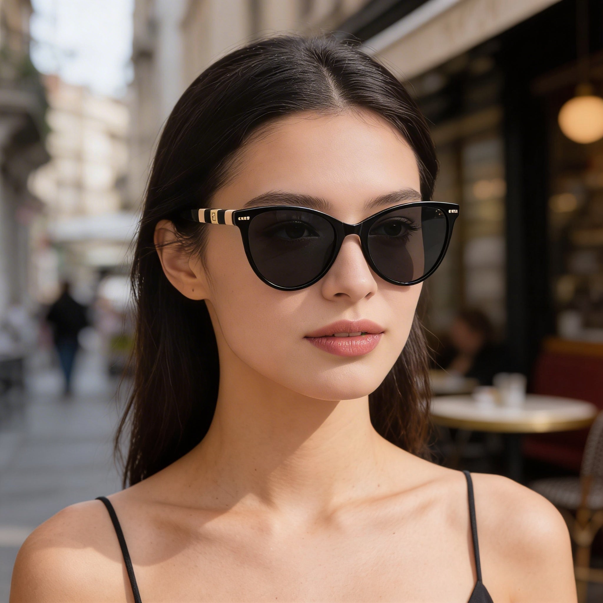 Carolina Herrera HER-0107/S Gafas de sol casuales para mujer de plástico negro, nude y gris con protección UV de 57 mm, Photo 6