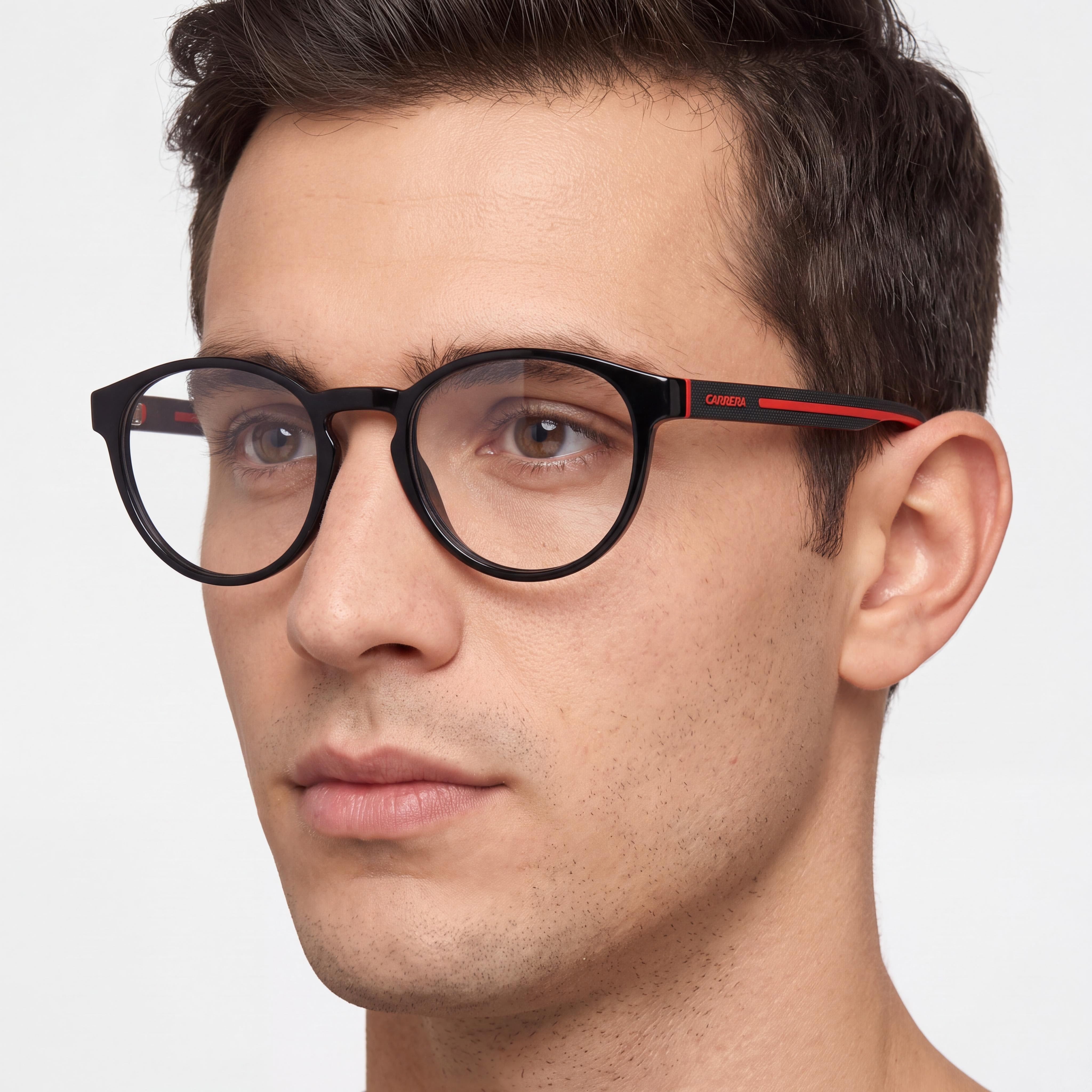 Gafas Carrera Modern para Hombre de Inyección de Propionato Negro Rojo Dorado con Lentes de Policarbonato Negro Rojo 50/20/145, Photo 4