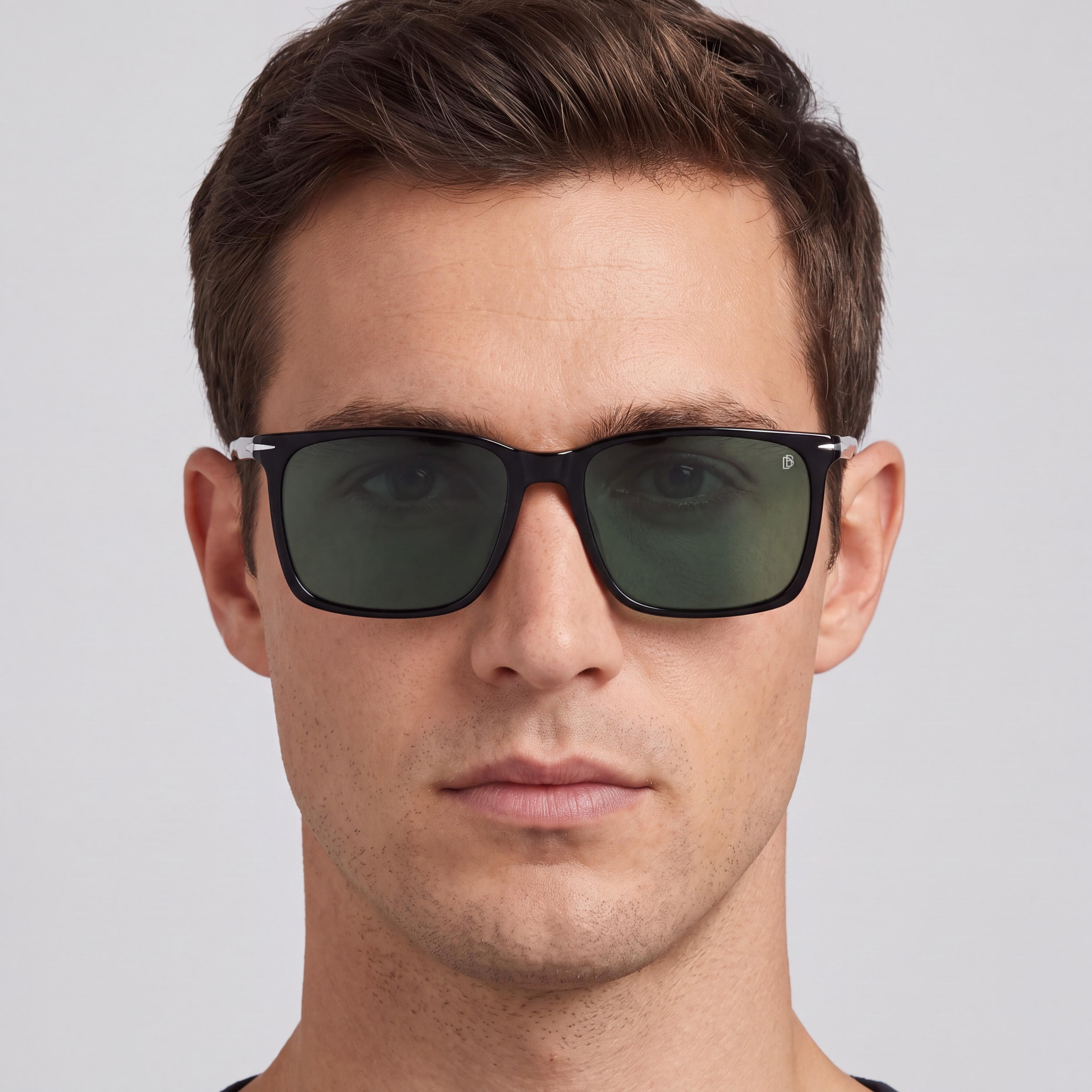 David Beckham Casual Men's Black Light Acetate Green Polarized Polycarbonate Sunglasses 58mm, Photo 4