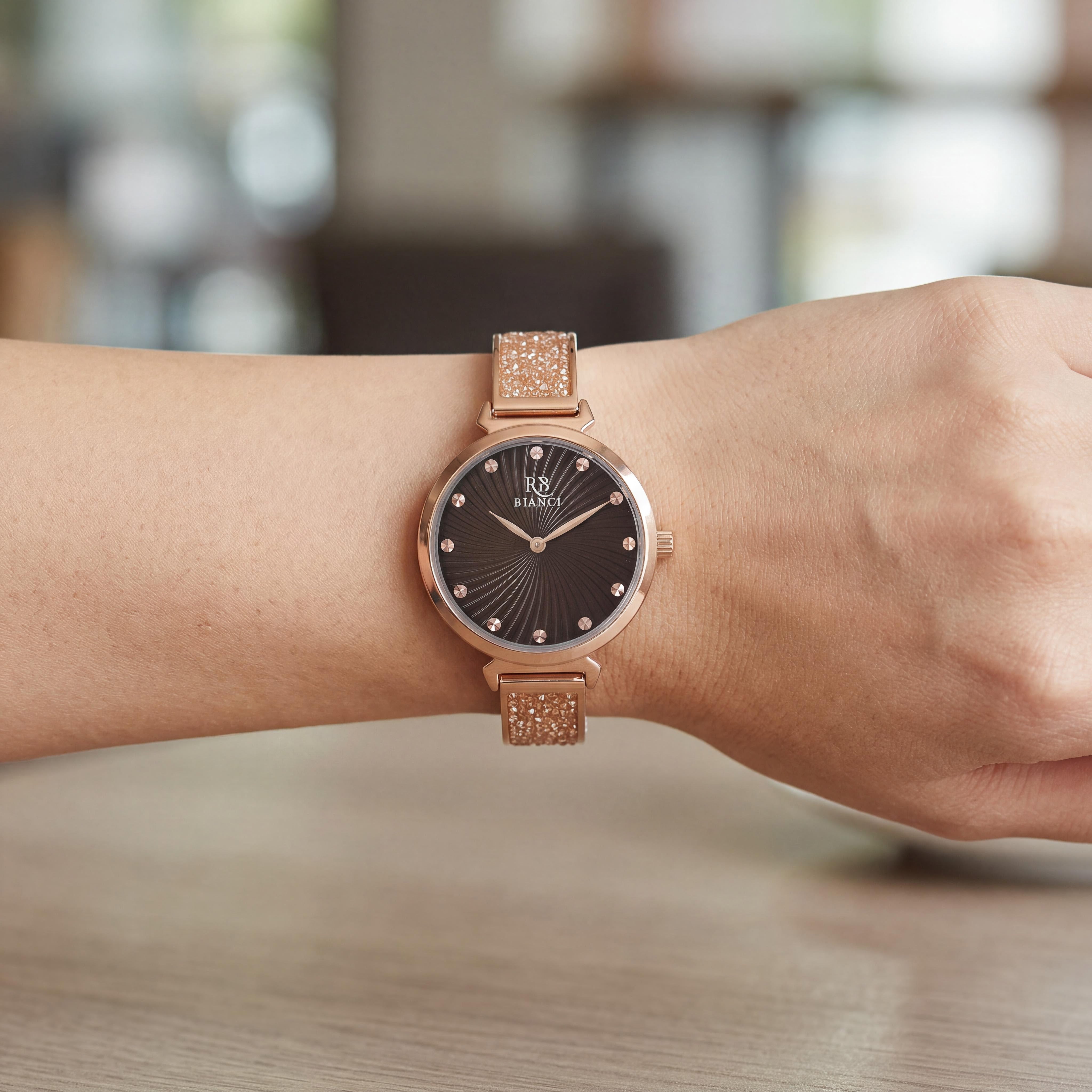 Roberto Bianci RB0207 Women's Stainless Steel Case & Bracelet Watch, Brown Dial, Quartz Movement, 30M Water Resistant, Photo 2