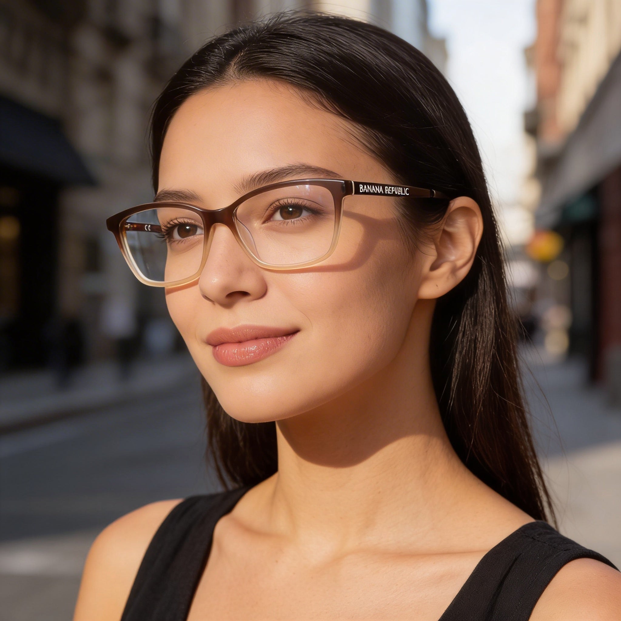 BANANA REPUBLIC Cate/N Women's Rectangle Shape Eyeglasses with Matte Brown Plastic Frame 51mm, Photo 5