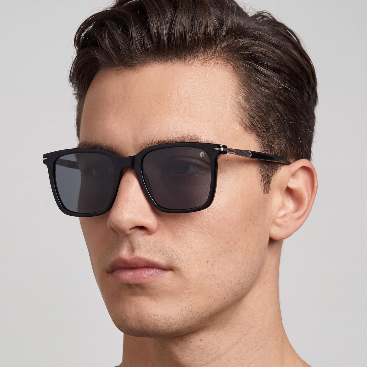 David Beckham Db 1130/S Unisex Acetate UV Protected Non-Polarized Sunglasses Black Dark Ruthenium Frame Grey Lens 53-19-145, Photo 4