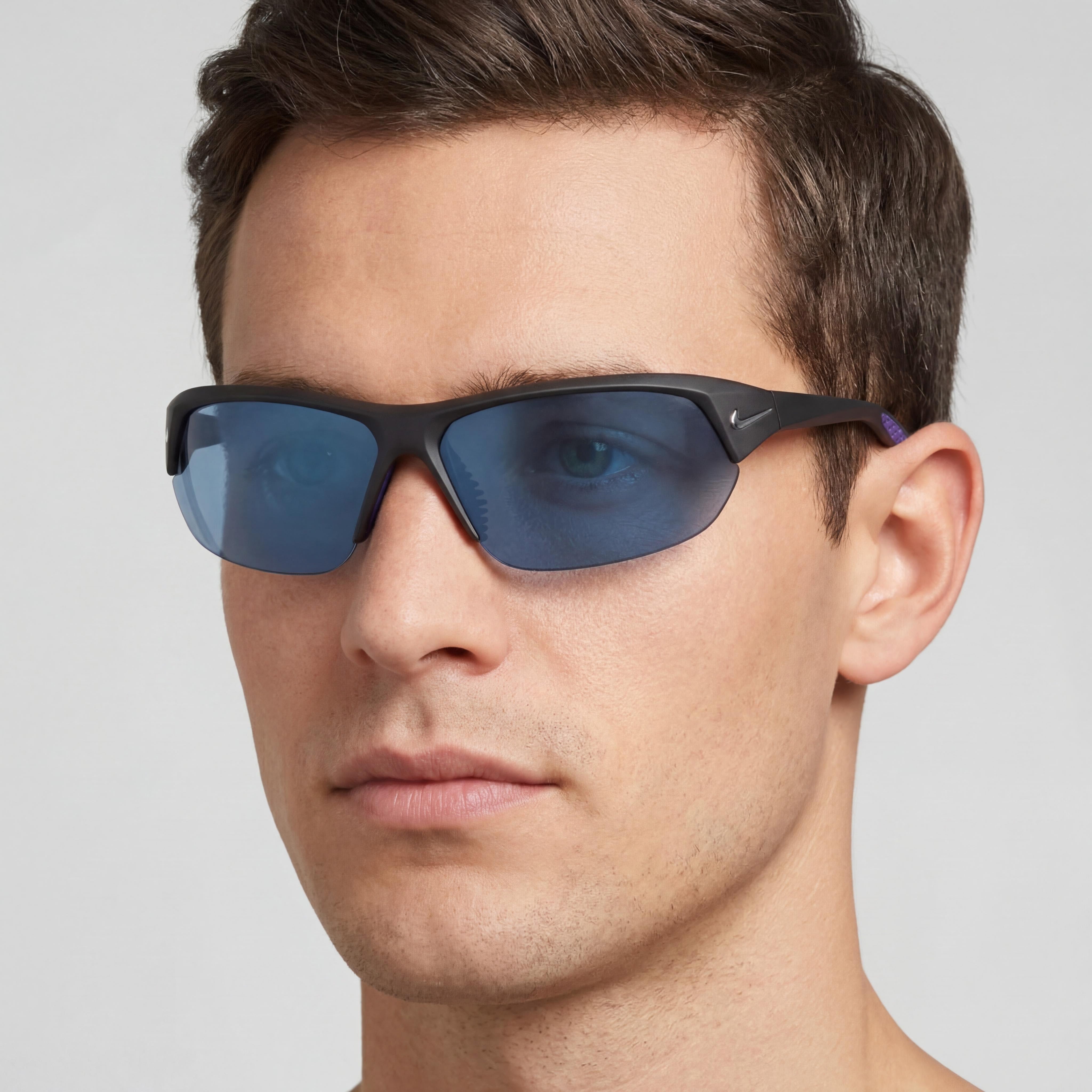 Nike Modern Unisex Lightweight Nylon UV Protection Sunglasses Matte Black Grey Mirror Blue 70-11-135mm, Photo 4