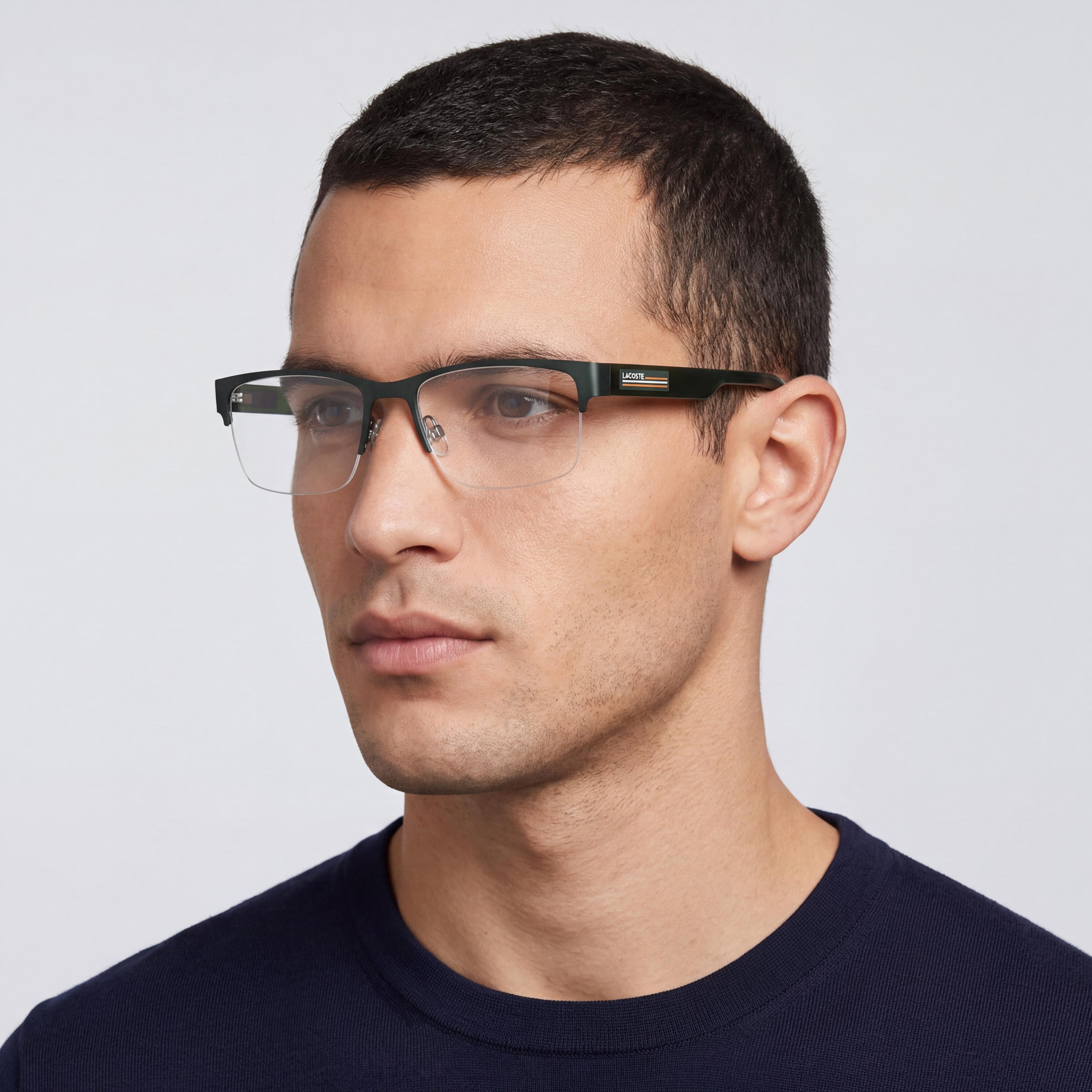 Lacoste Casual Men's Prescription Eyeglasses with Matte Green Frame and Plastic Lenses, Size 54-19-145, Photo 5