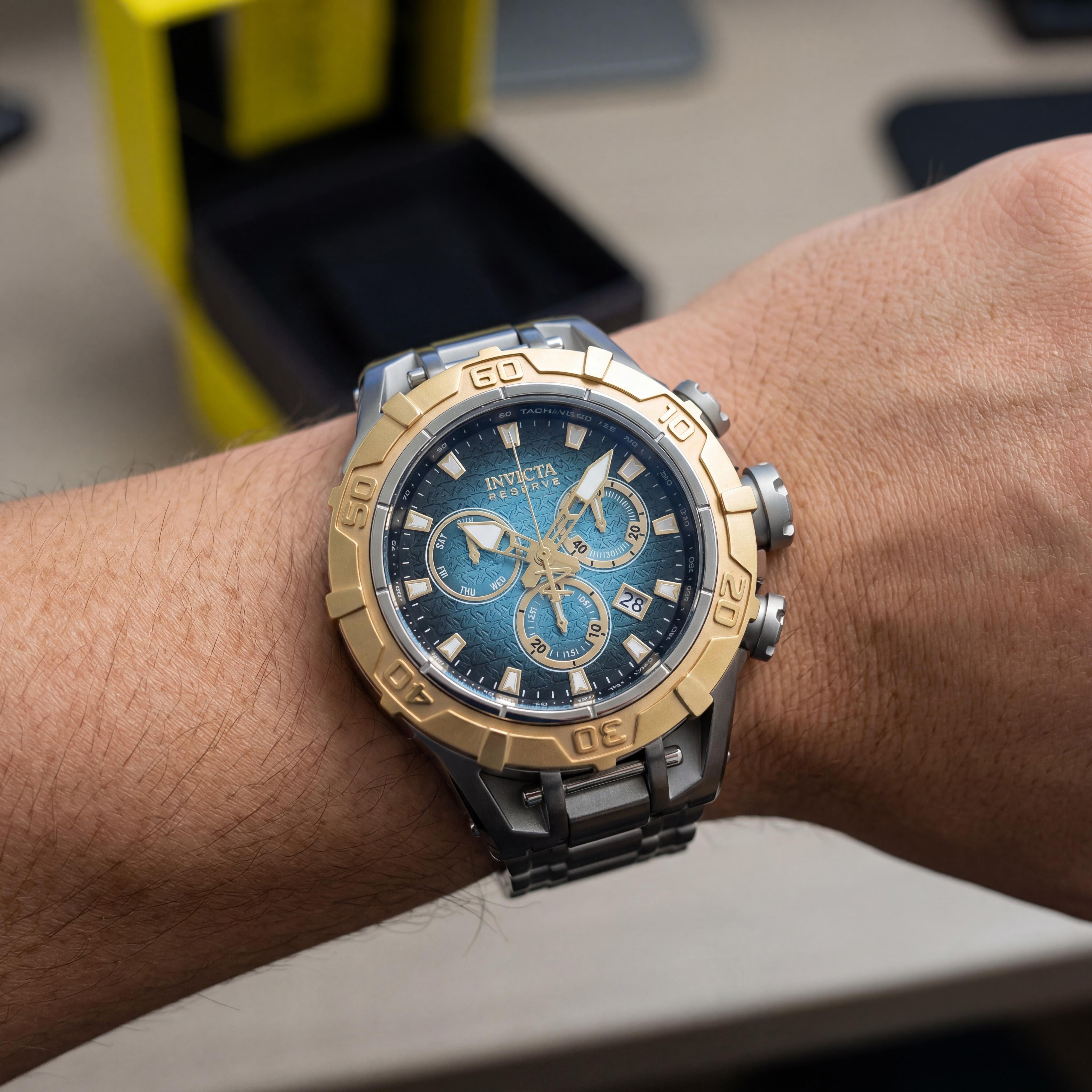 Invicta Reserve Ocean Warrior 47852 Unisex Silver Stainless Steel Quartz Chronograph Bracelet Blue Dial Watch 54mm, Photo 4
