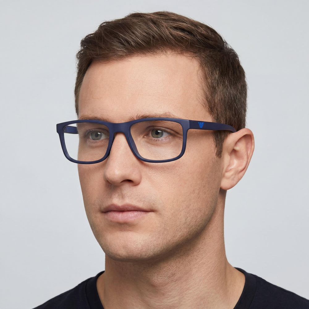 Gafas de Vista Rectangulares de Plástico para Hombre Emporio Armani EA 3147 Azul Mate Negro 55mm