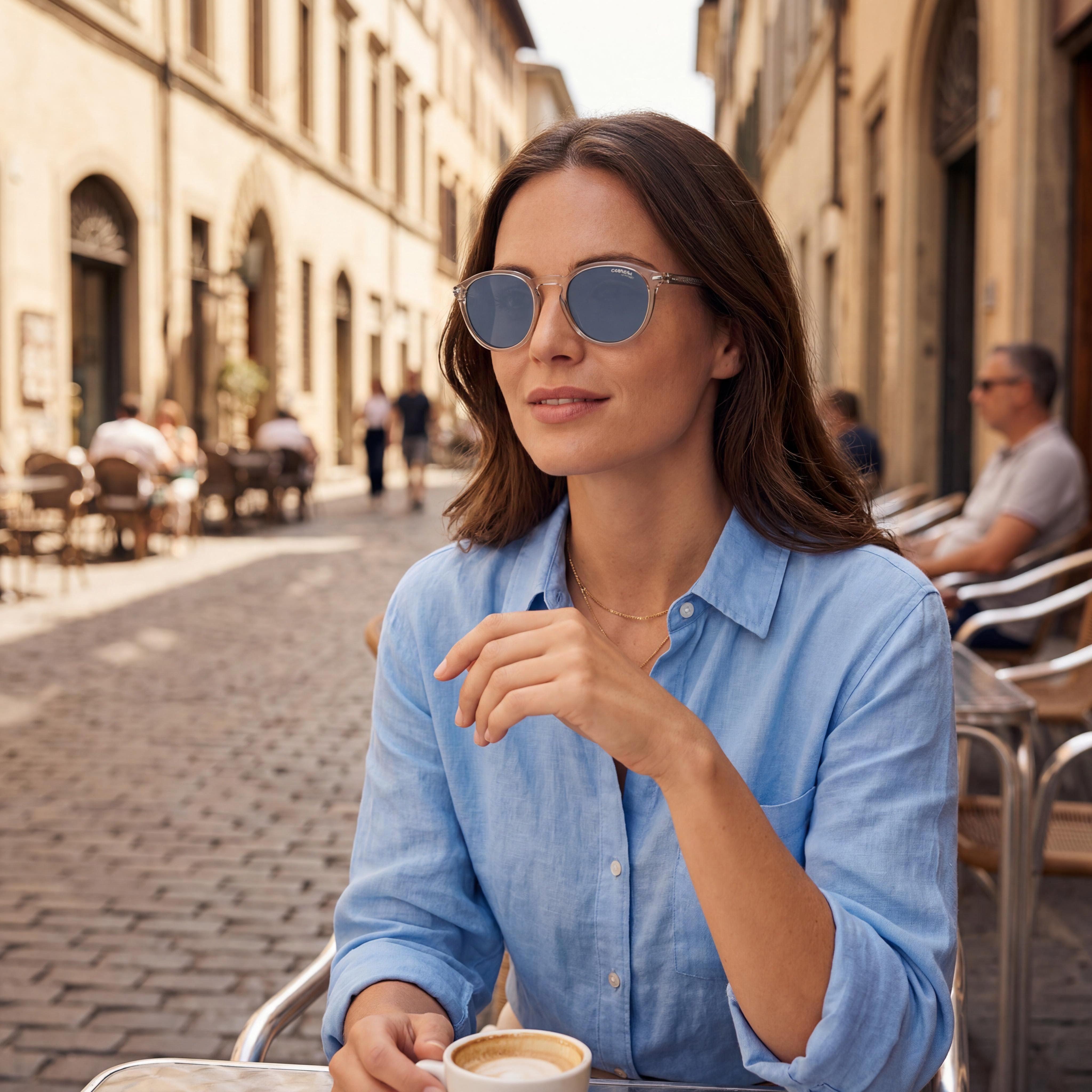 Carrera 277/S Unisex Propionate Transparent Mud Brown Sunglasses, Crystal Nude Blue Non-Polarized UV Protected Lenses 50mm, Photo 6