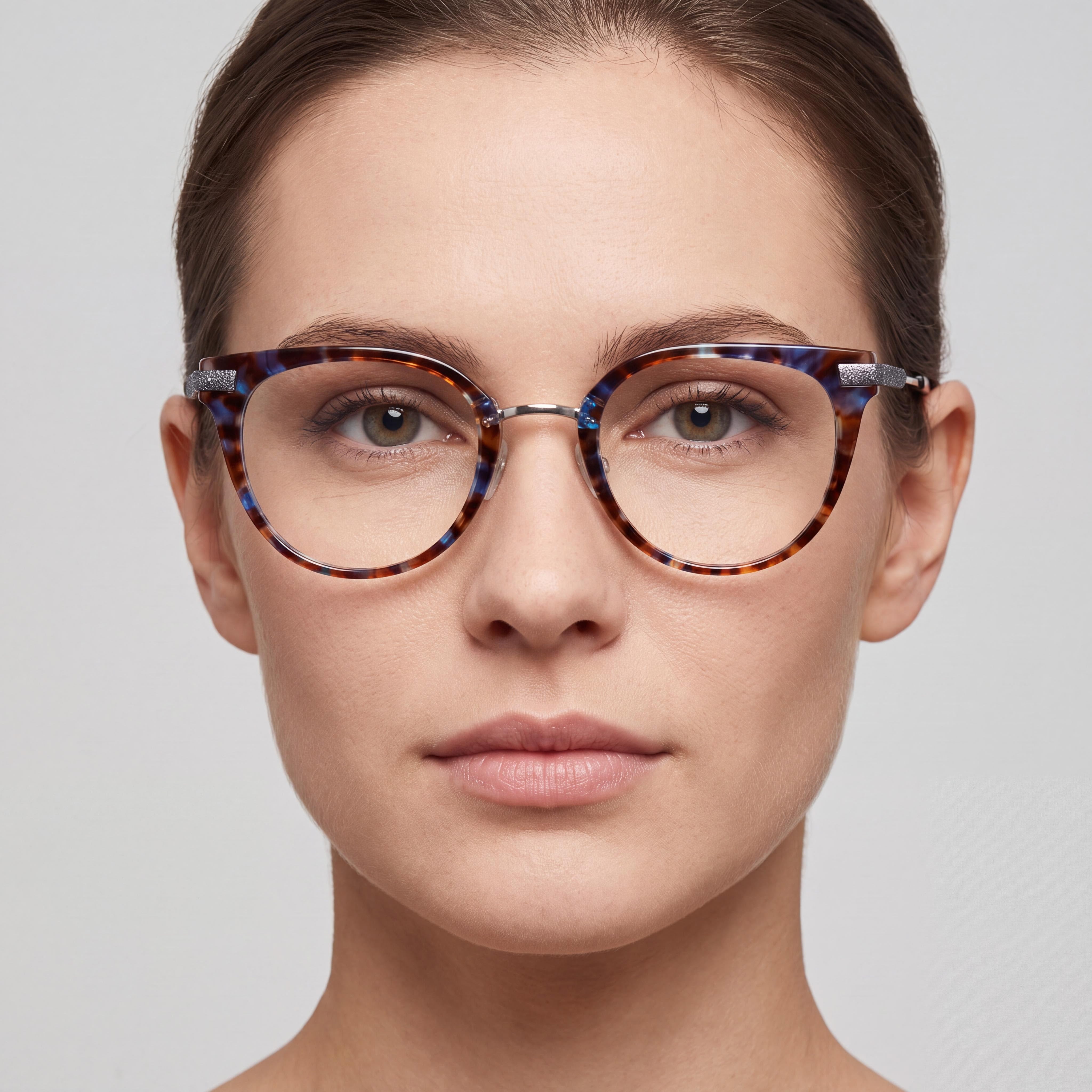 Jones New York Vjon789 Women's Blue Havana Plastic Eyeglasses with Polycarbonate Lenses 50-22-140, Photo 4