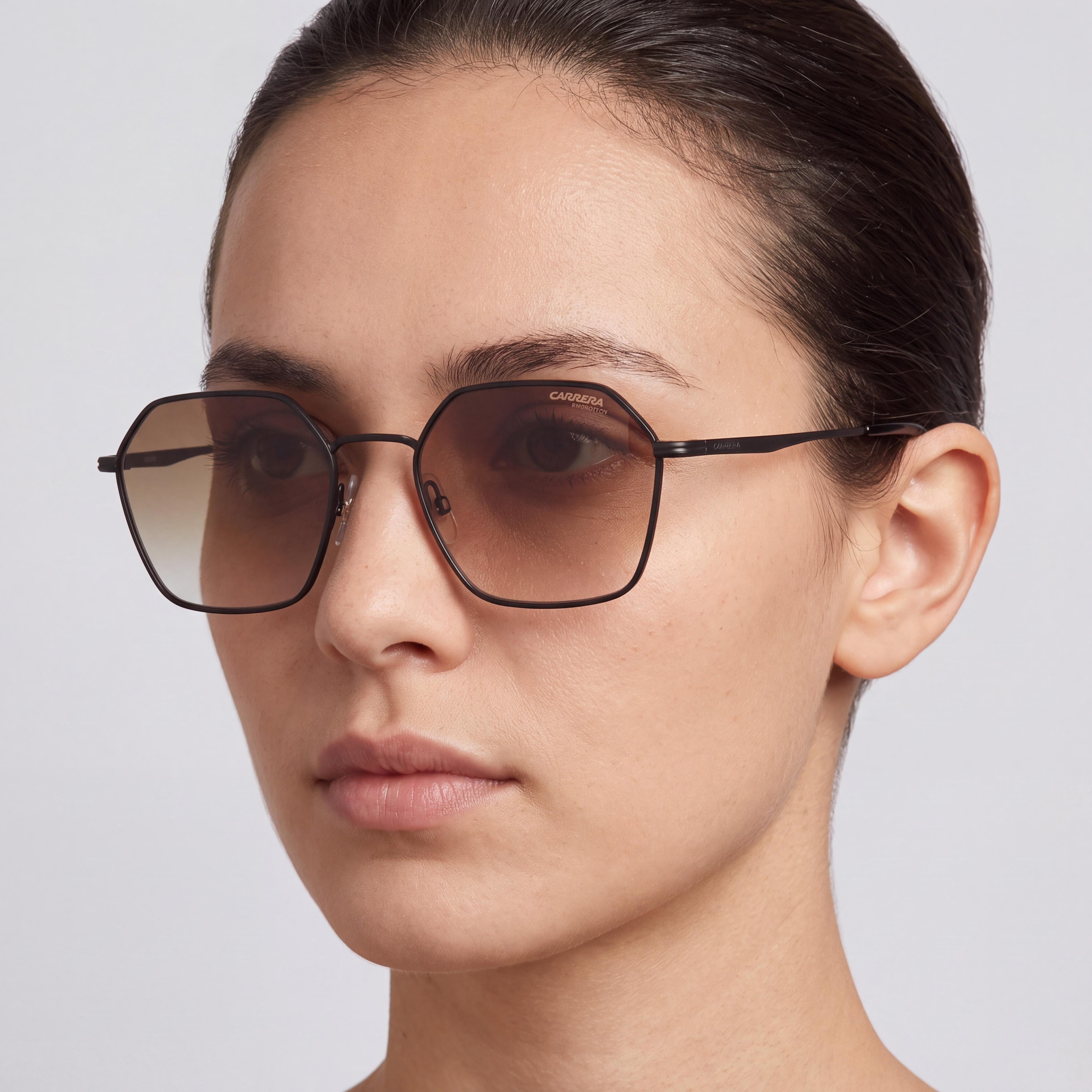 Carrera 334/S Unisex Matte Black Stainless Steel Sunglasses with Black Non-Polarized UV Protected Lenses, 53mm, Photo 4