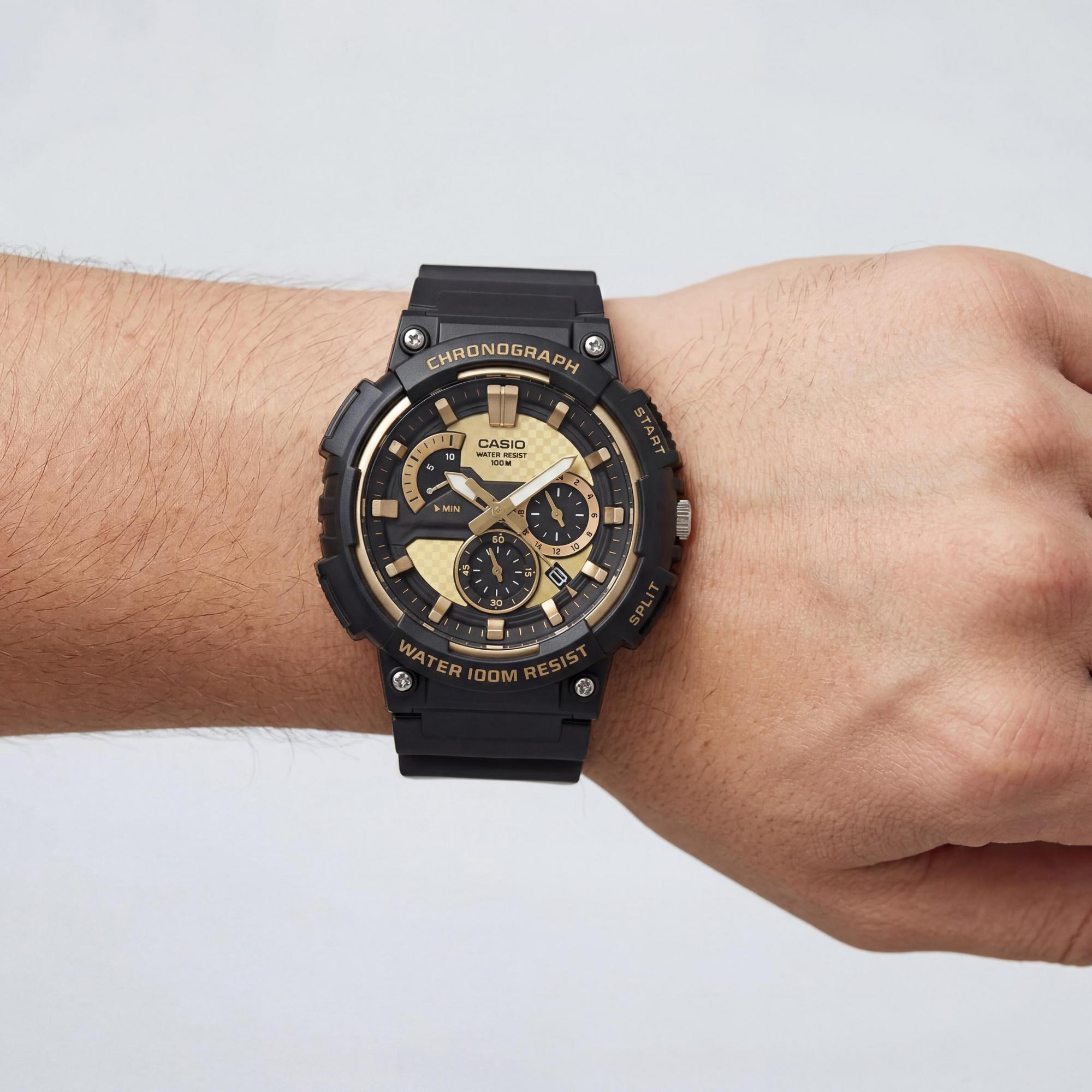Casio MCW-200H-9AVDF Reloj de cuarzo para hombre, negro dorado, 53 mm, Photo 3