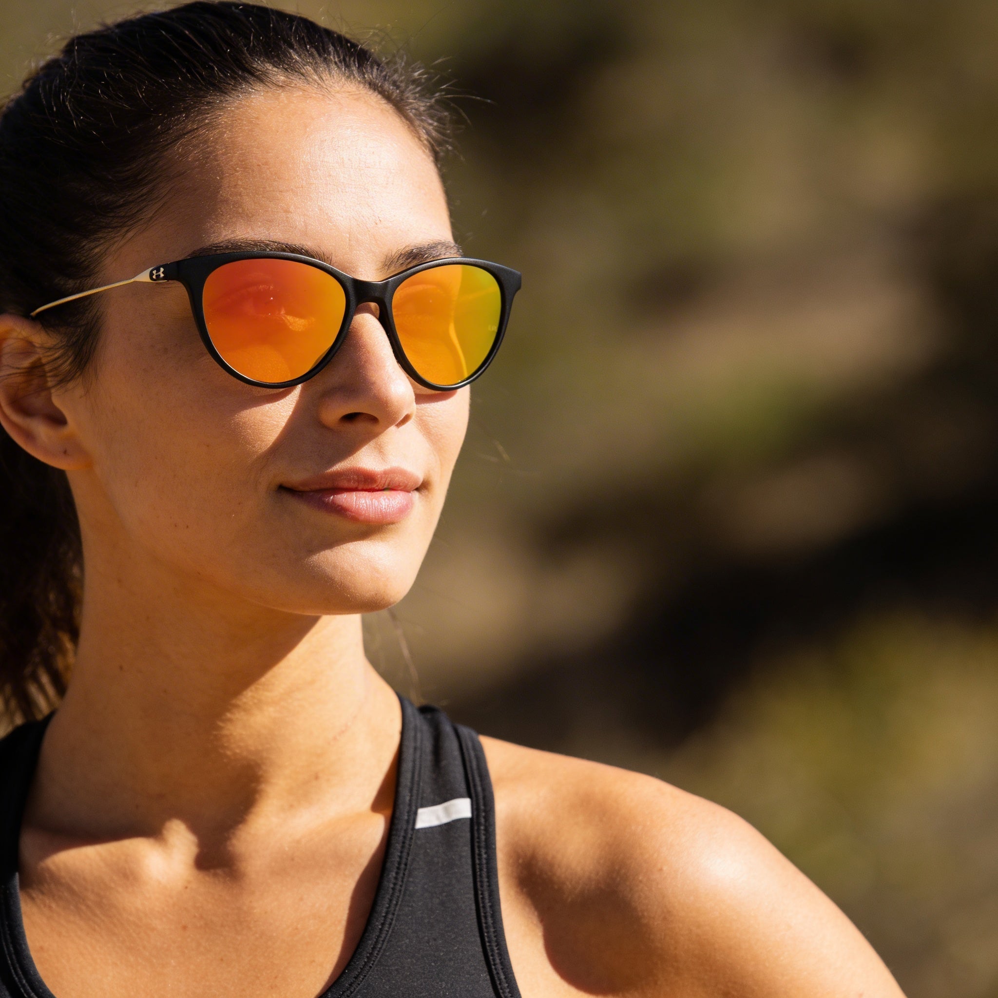 Gafas de sol Under Armour Classic para mujer con protección UV, montura negra de poliamida INJ-GRIL y lentes multicapa rojas de 54 mm., Photo 5