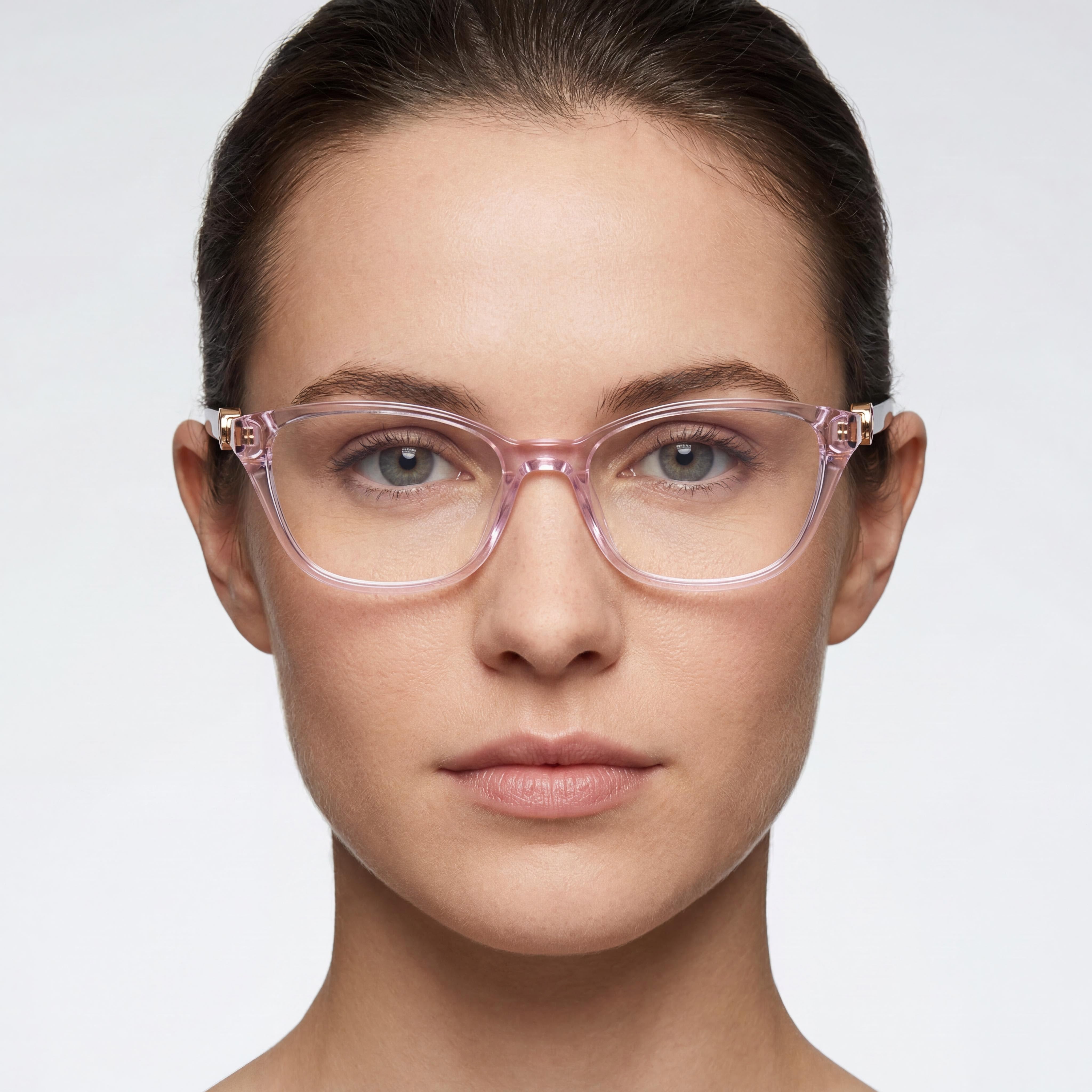 kate spade new york Emmalee Unisex Pink Plastic Frame Eyeglasses with Transparent Polycarbonate Lenses 49mm, Photo 4