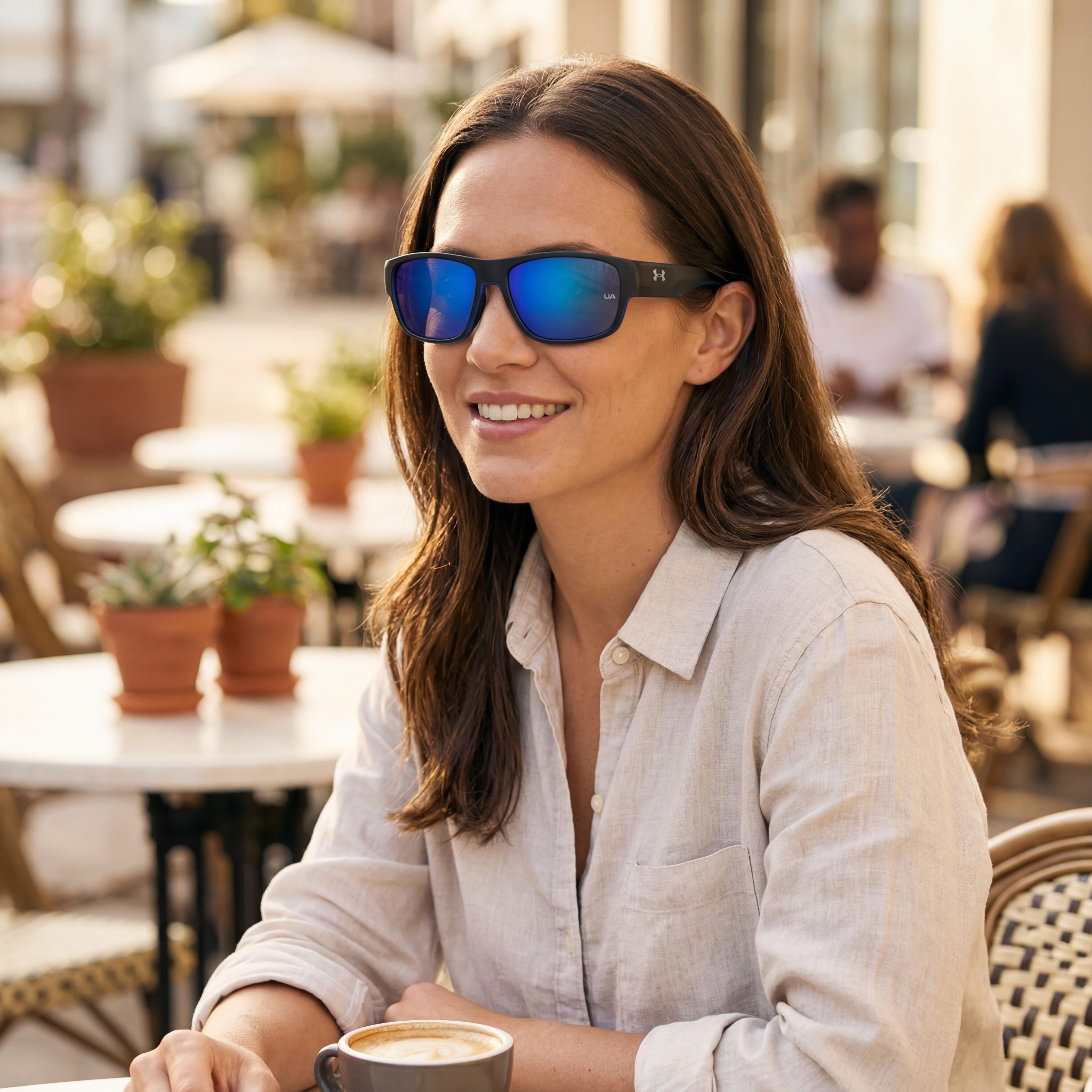 Under Armour Ua Scorcher Women's Matte Black Blue Sky Blue Polycarbonate Non-Polarized UV Protection Sunglasses 60mm, Photo 5