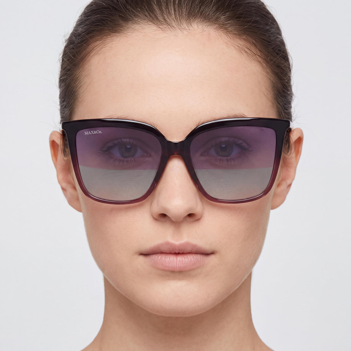 Max & Co. MO004371W55 Women's Casual Plastic Sunglasses Bordeaux Gradient Blue Non-Polarized 55mm, Photo 5