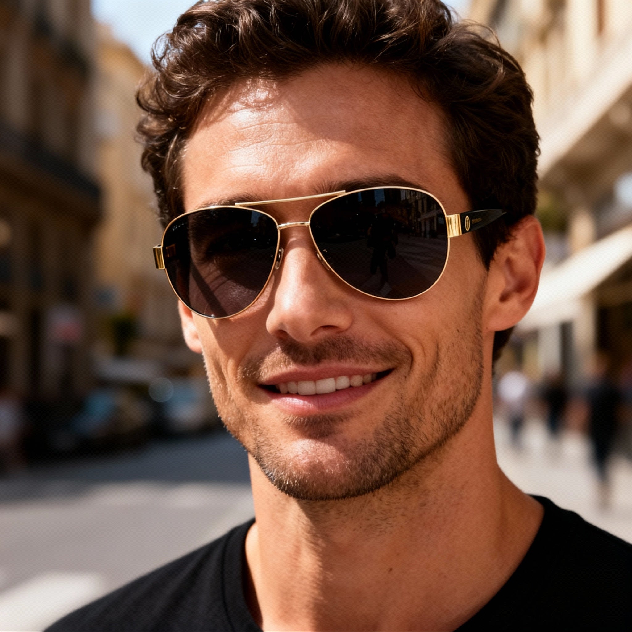 Marc Jacobs Marc 699/S Men's Metal Gold Black Gray Gradient Non-Polarized UV Protected Sunglasses 60mm, Photo 3