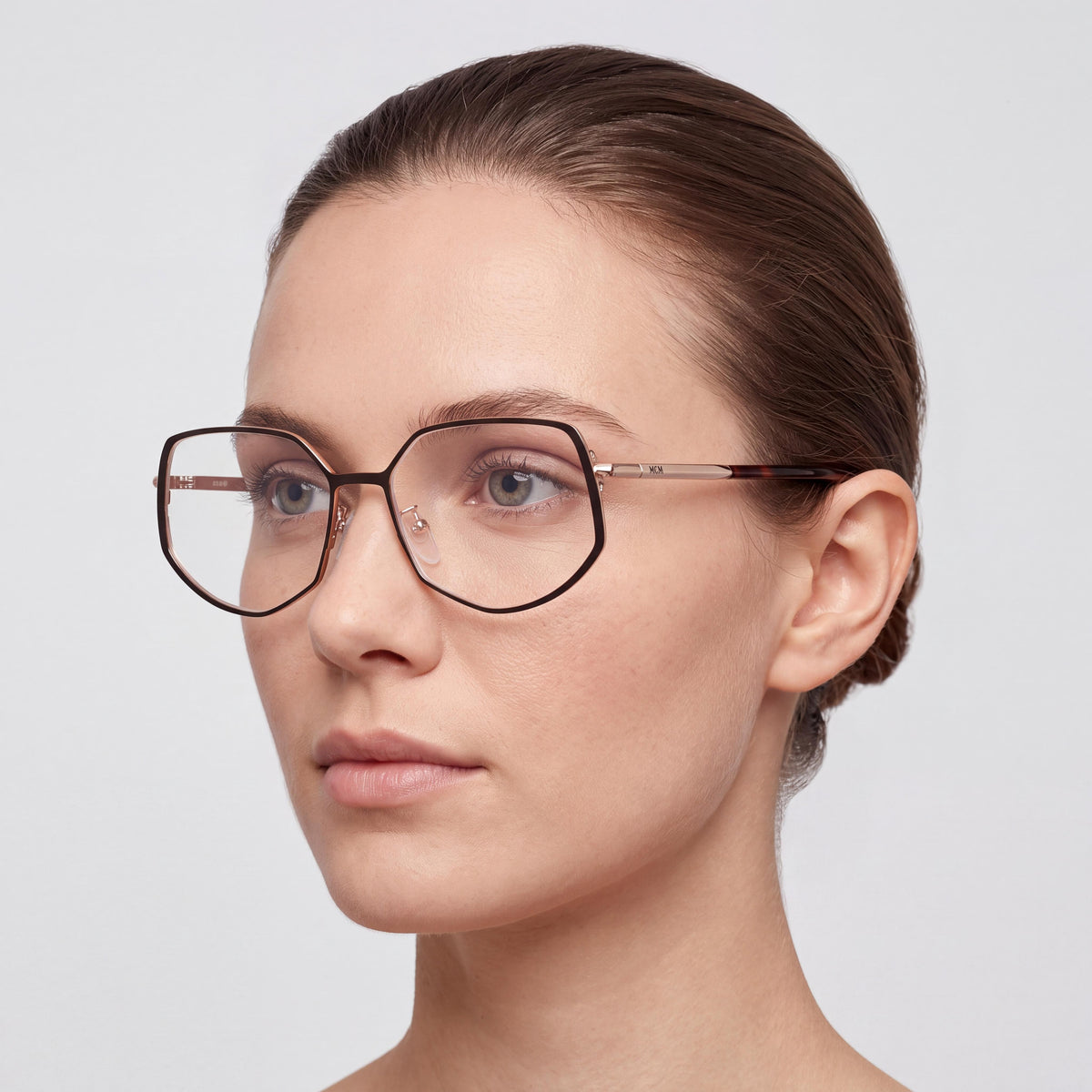 Gafas de uso diario para mujer MCM WORLDWIDE MW5015-H con montura en rosa claro mate, material negro y lentes en rosa mate, Photo 4