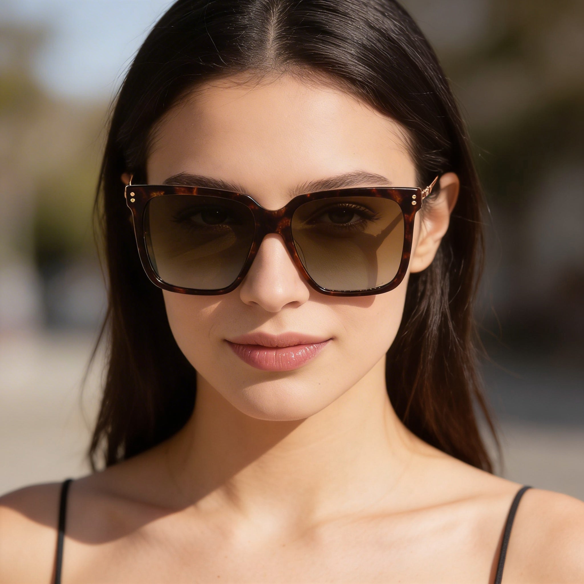 Gafas de sol Missoni Clásicas para mujer, montura de acetato carey oscuro, lentes marrones degradadas, protección 100% UV, 57 mm, Photo 5