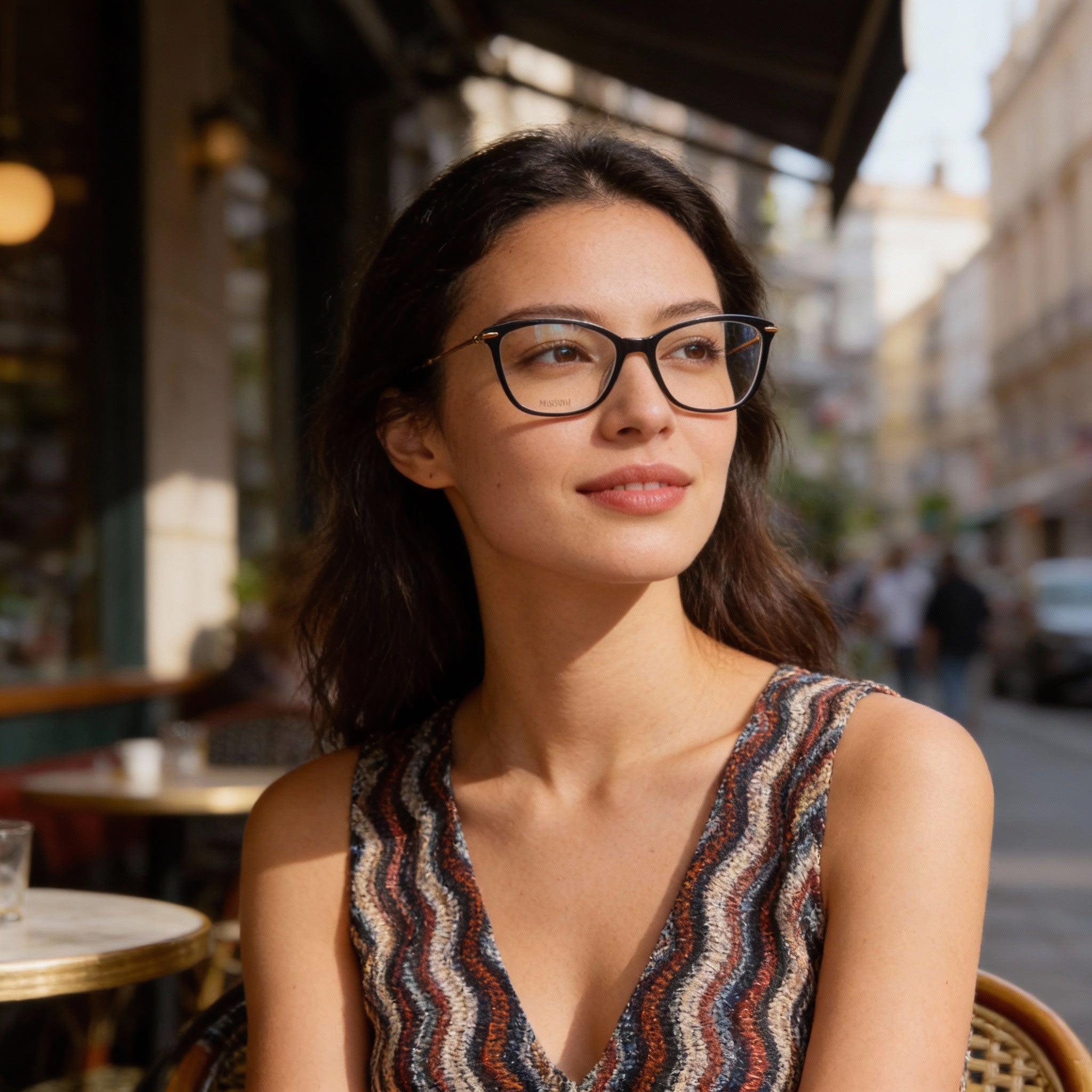 Missoni Mis 0058 Women's Eyeglasses with an Acetate Frame, Blue Frame Color, and 53mm Lens Width, Photo 5