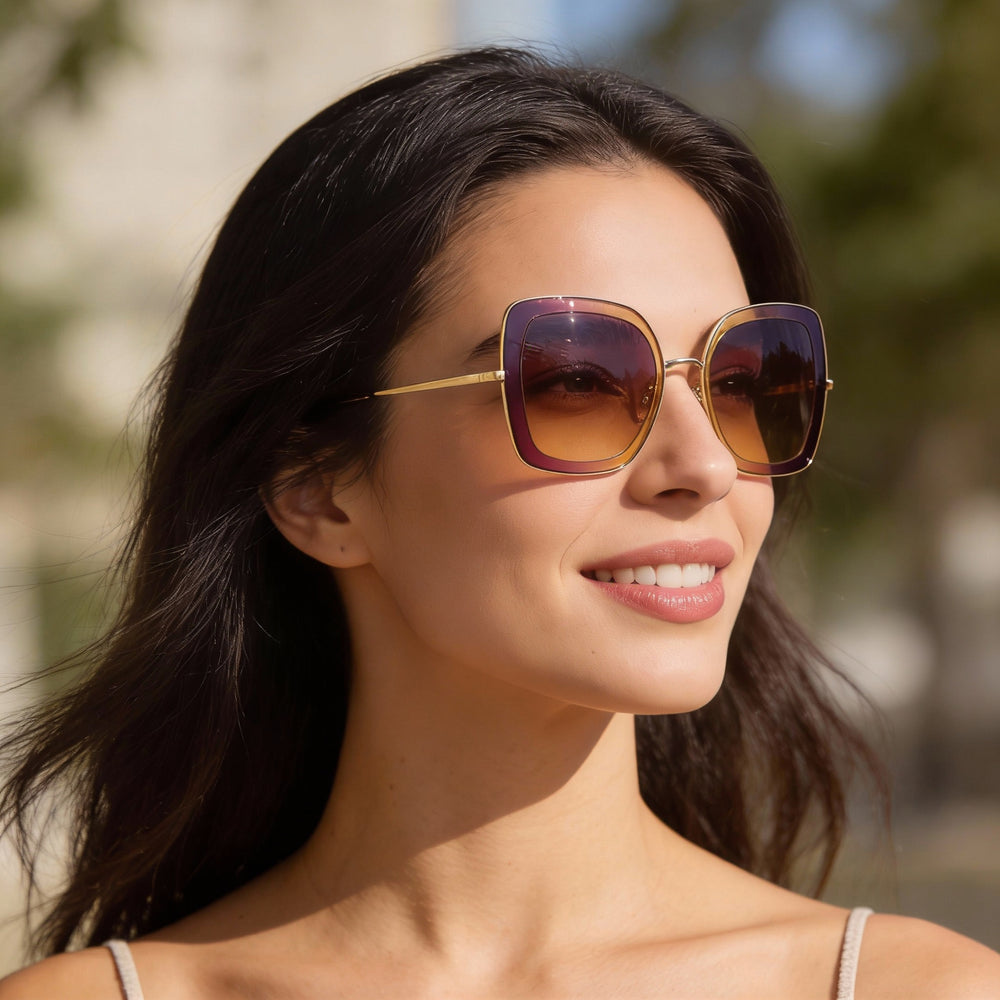 M Missoni Cat Eye Women's Metal Gold Grey Doubleshade Sunglasses 52mm