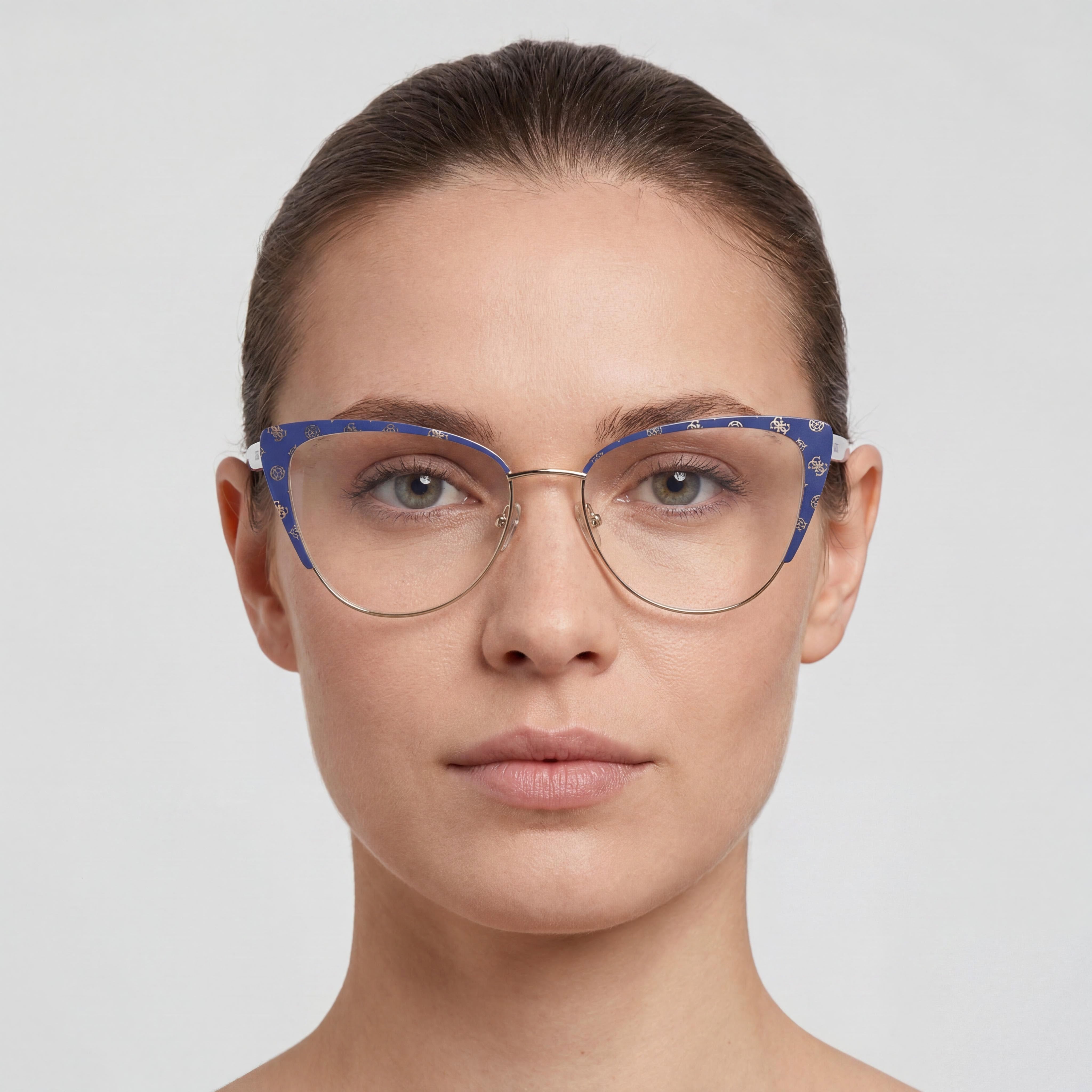Gafas de sol polarizadas Guess Gu50121 para mujer, de metal, con lentes multicolor, montura azul mate y azul brillante, 55 mm, Photo 4