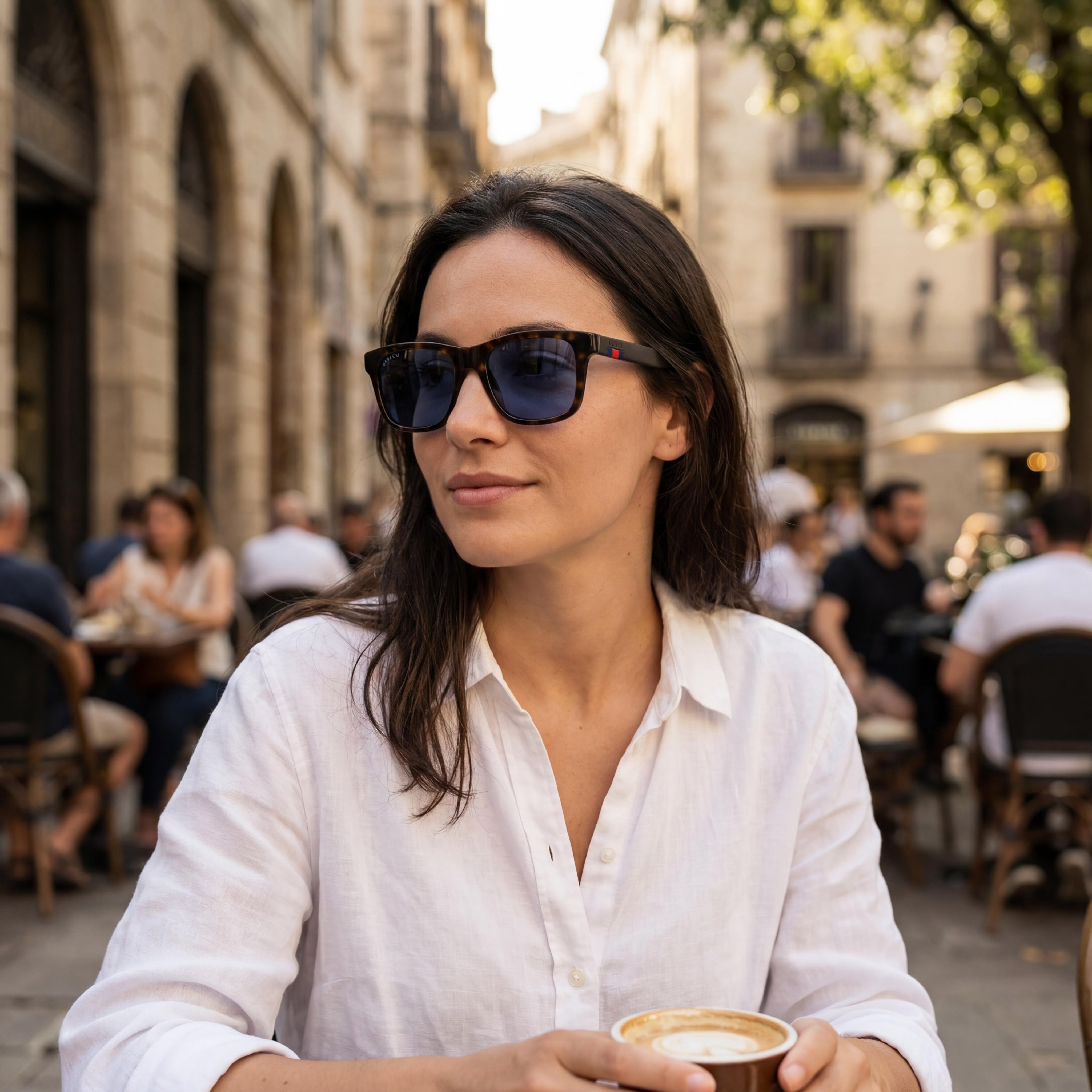 Gucci Gg0008s-003 Unisex Havana Brown Plastic Frame Blue Mirror Lenses 53mm Rectangular Non-Polarized UV Protection Sunglasses, Photo 5