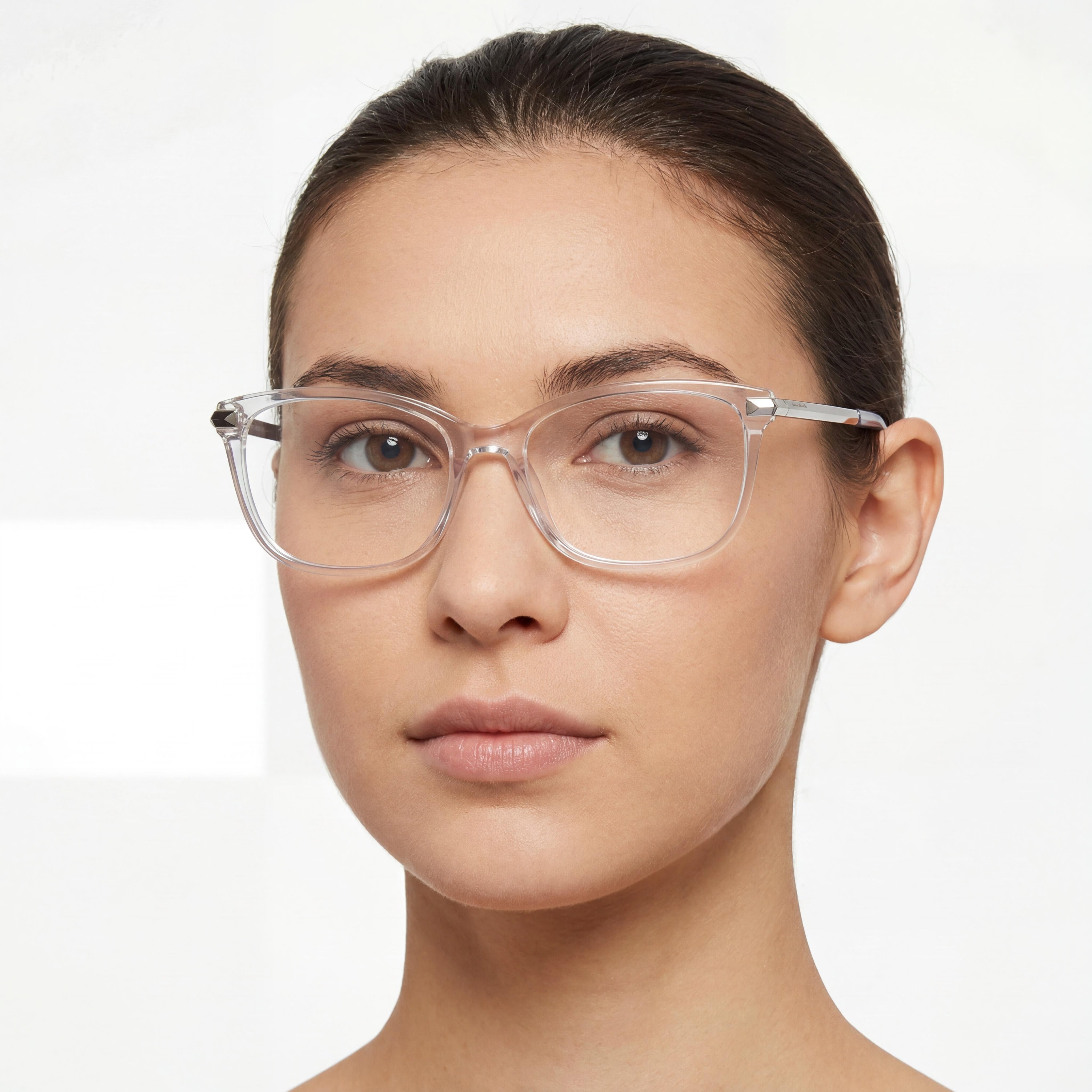 kate spade new york Vicenza Women's Clear Acetate Square Full Rim Eyeglasses with Crystal Lenses 48mm, Photo 4