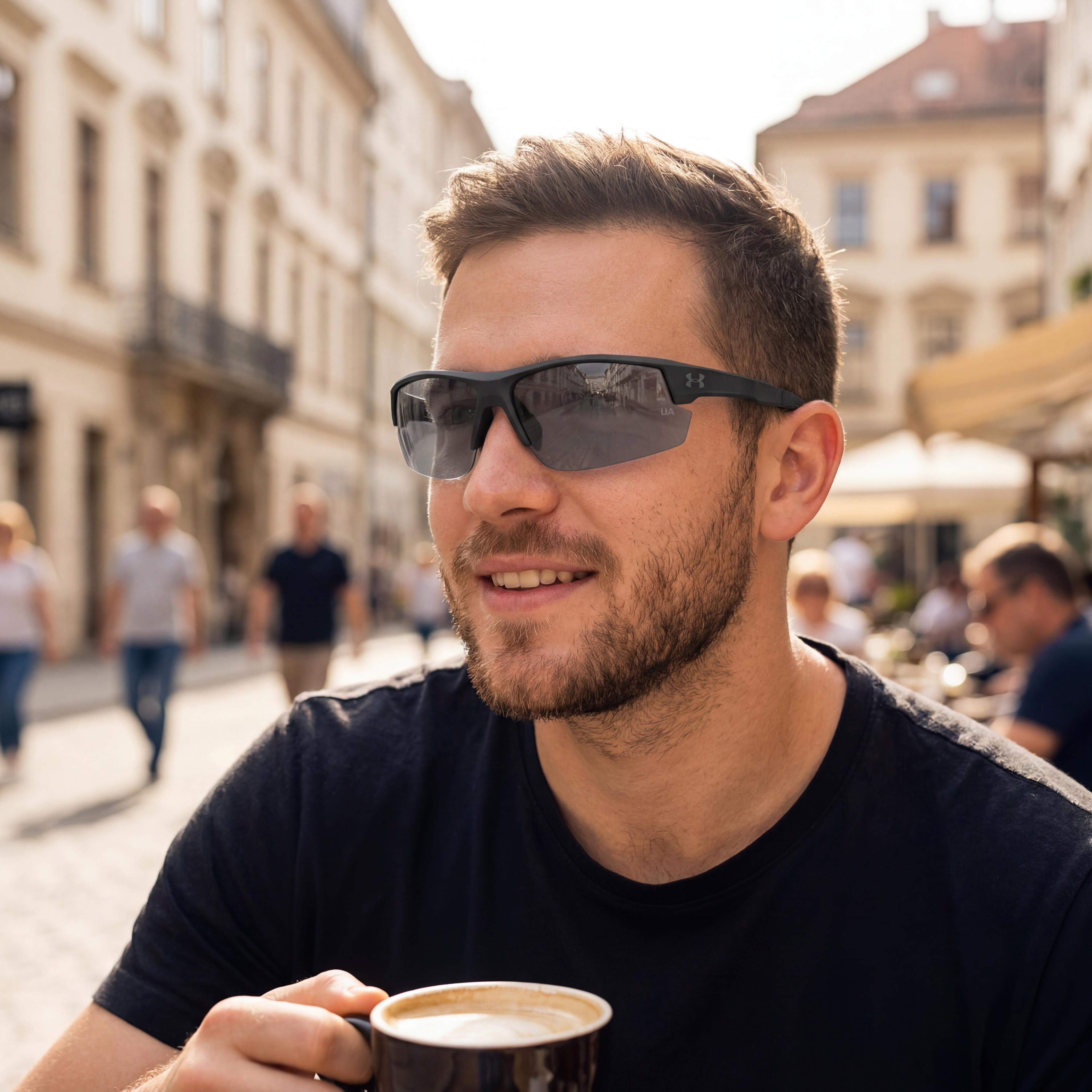 Under Armour Men's Sports Sunglasses Matte Black Oleophobic Grey Non-Polarized Polyamide 80mm UV Protection, Photo 5