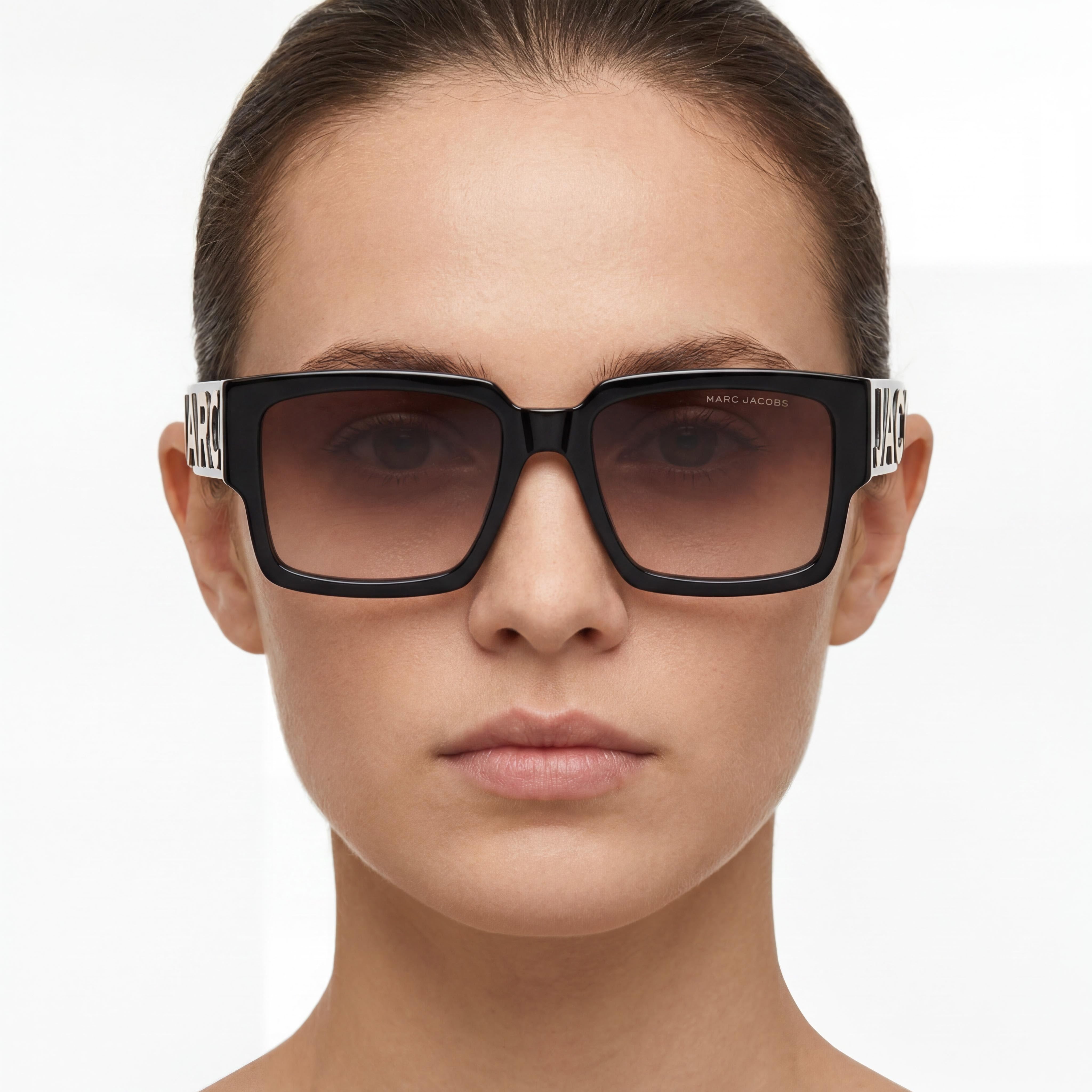 Marc Jacobs Women's Casual Black White Cellulose Propionate Brown Shaded UV 400 Sunglasses 54mm, Photo 5