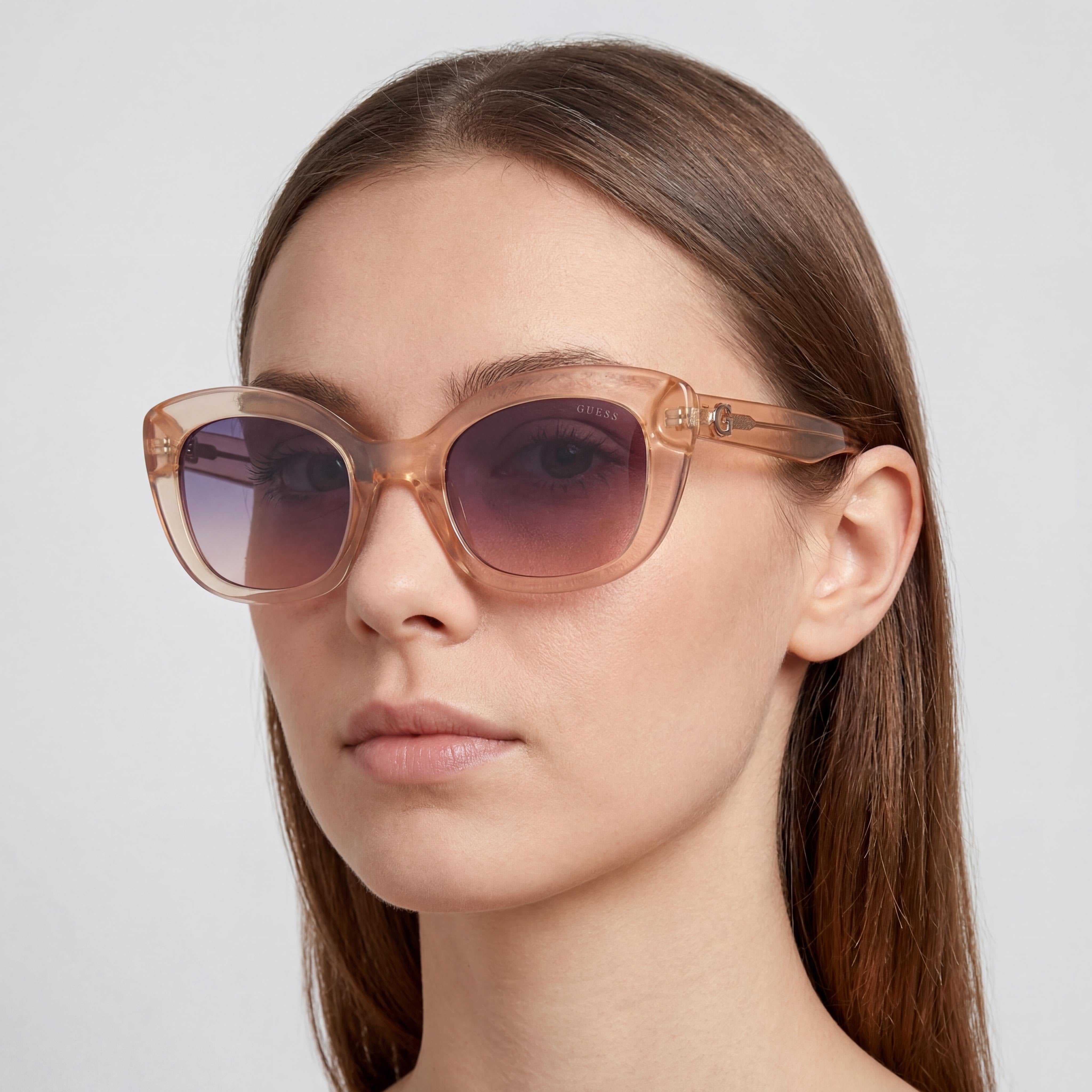 GUESS Bubble Cat-eye Women's Sunglasses, Bright Light Orange Plastic Frame, UV Protected, 51mm, Photo 4