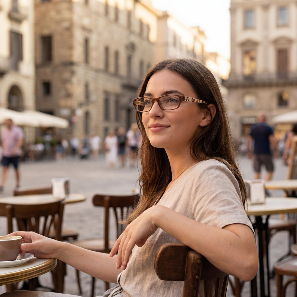 Converse Women's Optical Eyeglasses with Striped Earthy Colors Frame and 15mm Bridge 125mm Temples
