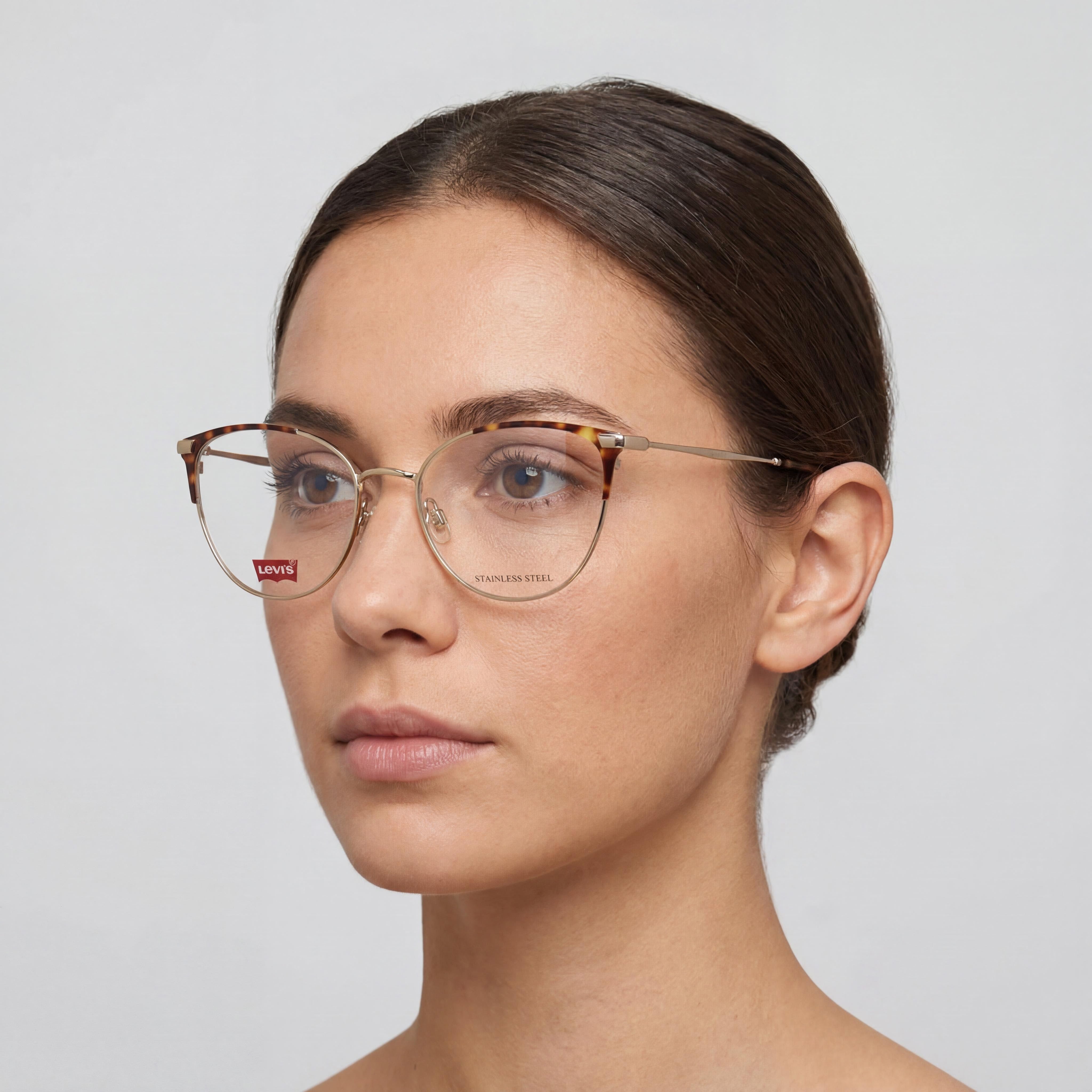 Gafas Levi's Modern para Mujer con Montura Dorada Havana, Lentes de Policarbonato y un Ancho de Lente de 52 mm, Photo 5