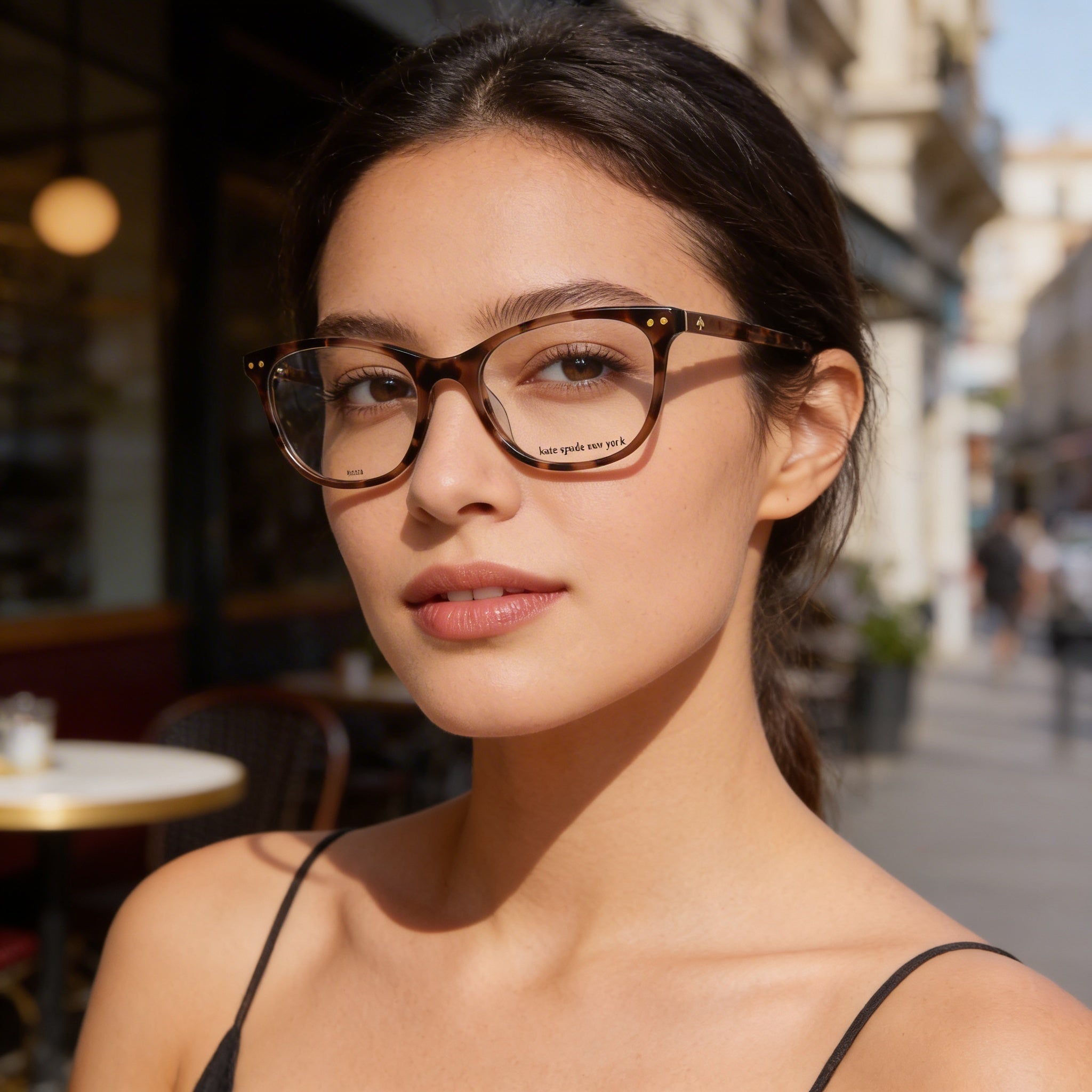 kate spade new york Modern Women's Acetate Frame Non Polarized Havana Gold Sunglasses 53mm, Photo 6