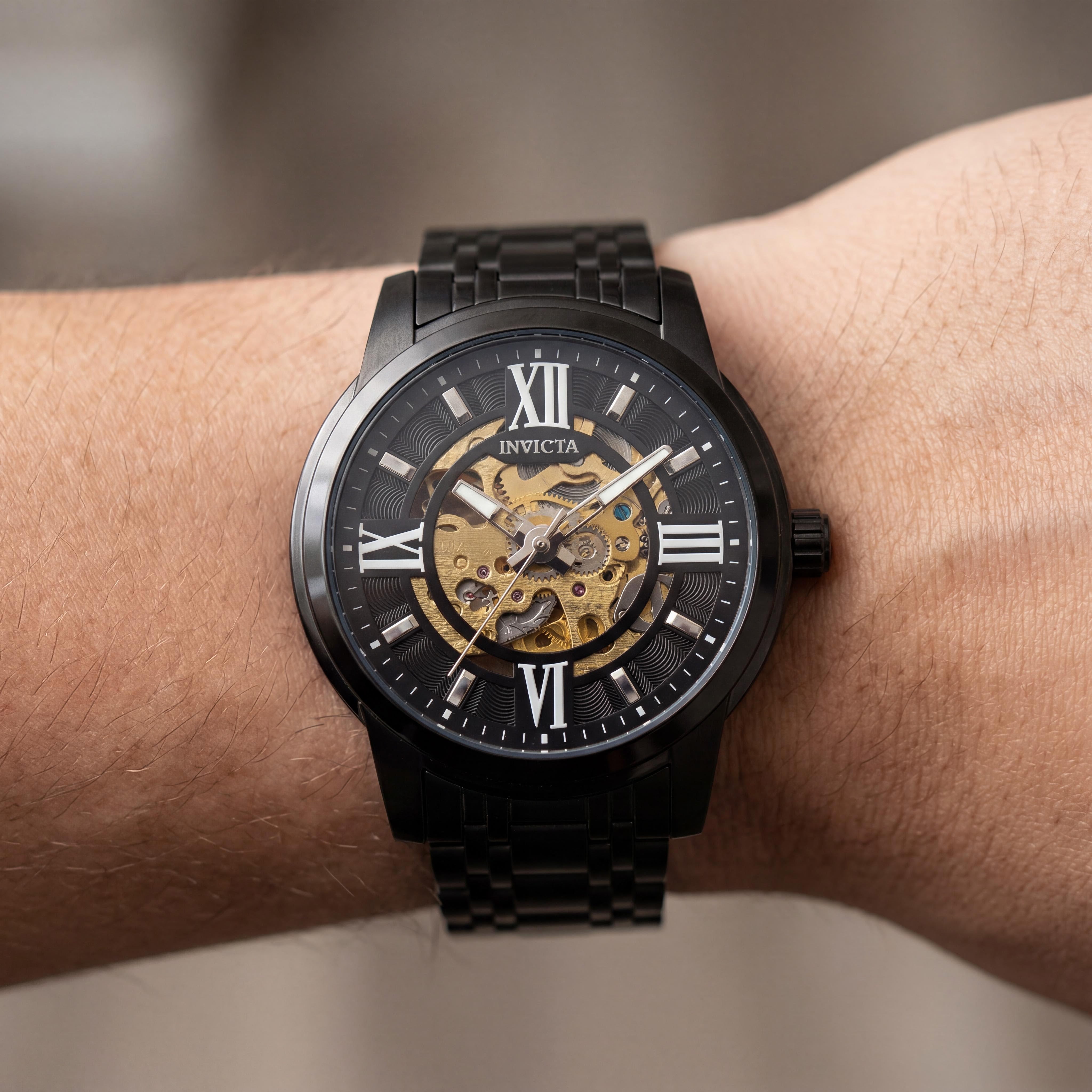 Invicta Objet D Art Collection 69507 Unisex Automatic Movement Stainless Steel Black Dial Wrist Watch 41mm, Photo 4