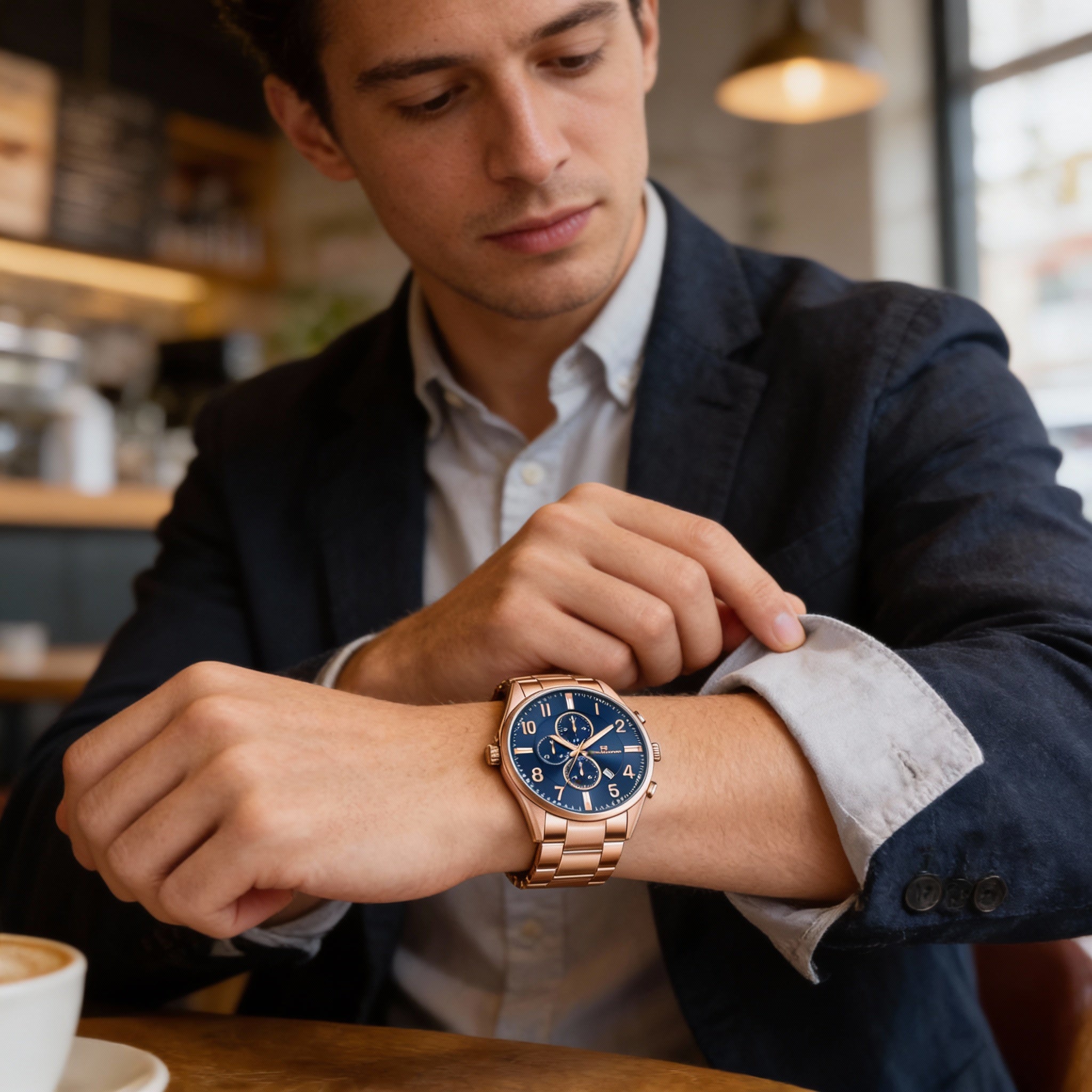 Reloj de cuarzo Oceanaut para hombre, con pulsera y caja de acero inoxidable, esfera azul y resistente al agua hasta 10 ATM., Photo 2