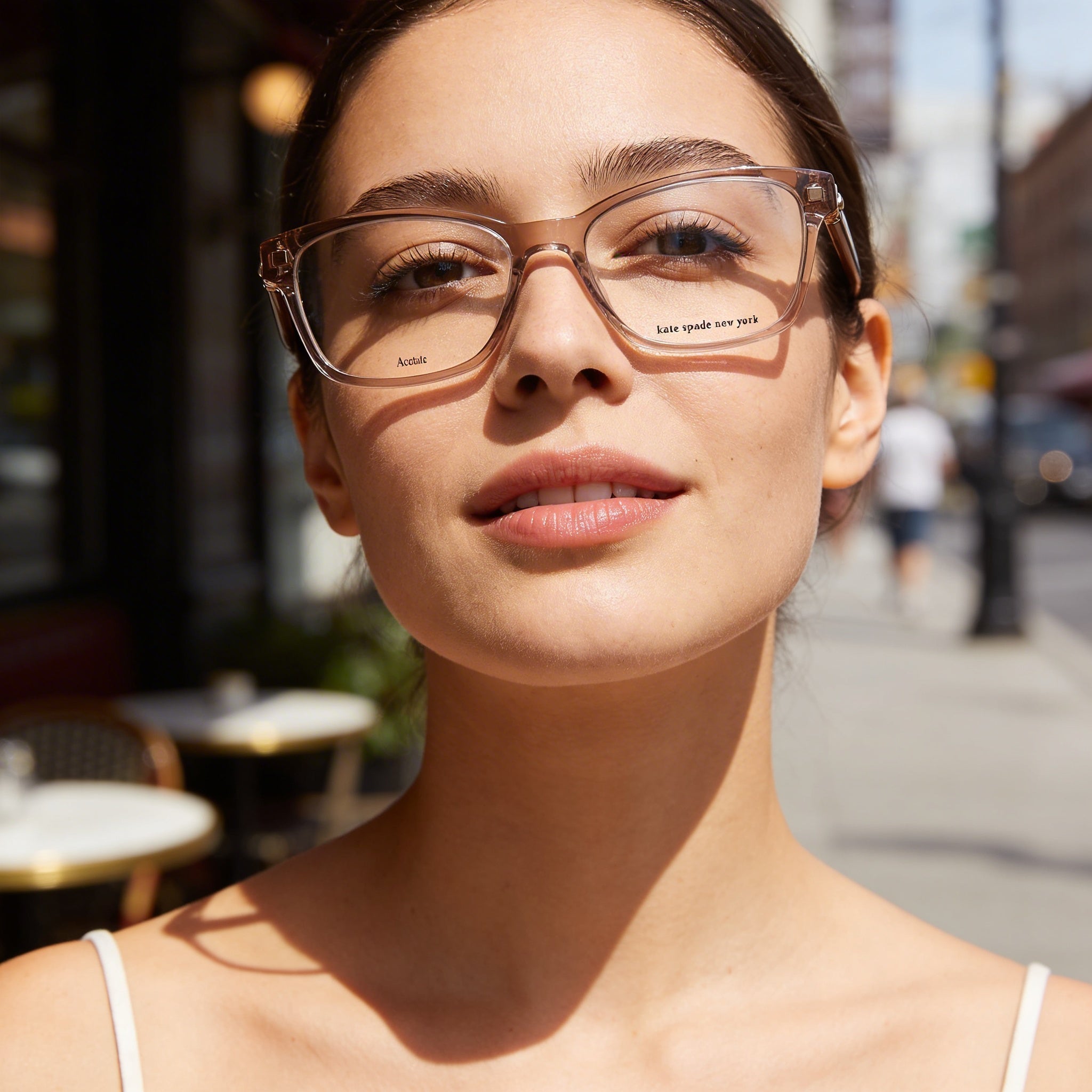 kate spade new york Modern Women's Acetate Sunglasses - Beige Frame, 52mm Lens, 16mm Bridge, 140mm Temple, Photo 5