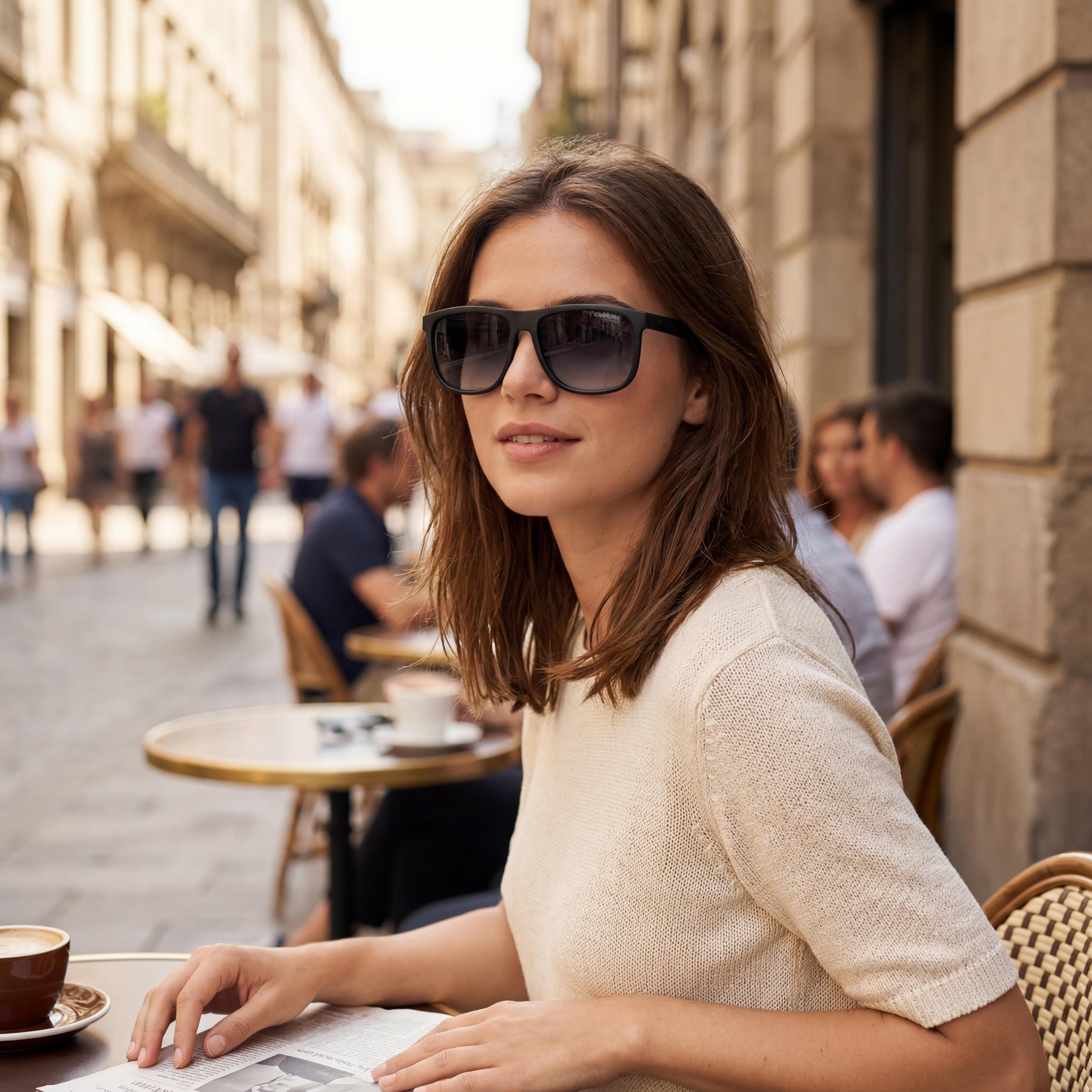 Gafas de sol Carrera Casual Unisex de elastómero termoplástico negro con protección UV oscura de 58 mm, Photo 4