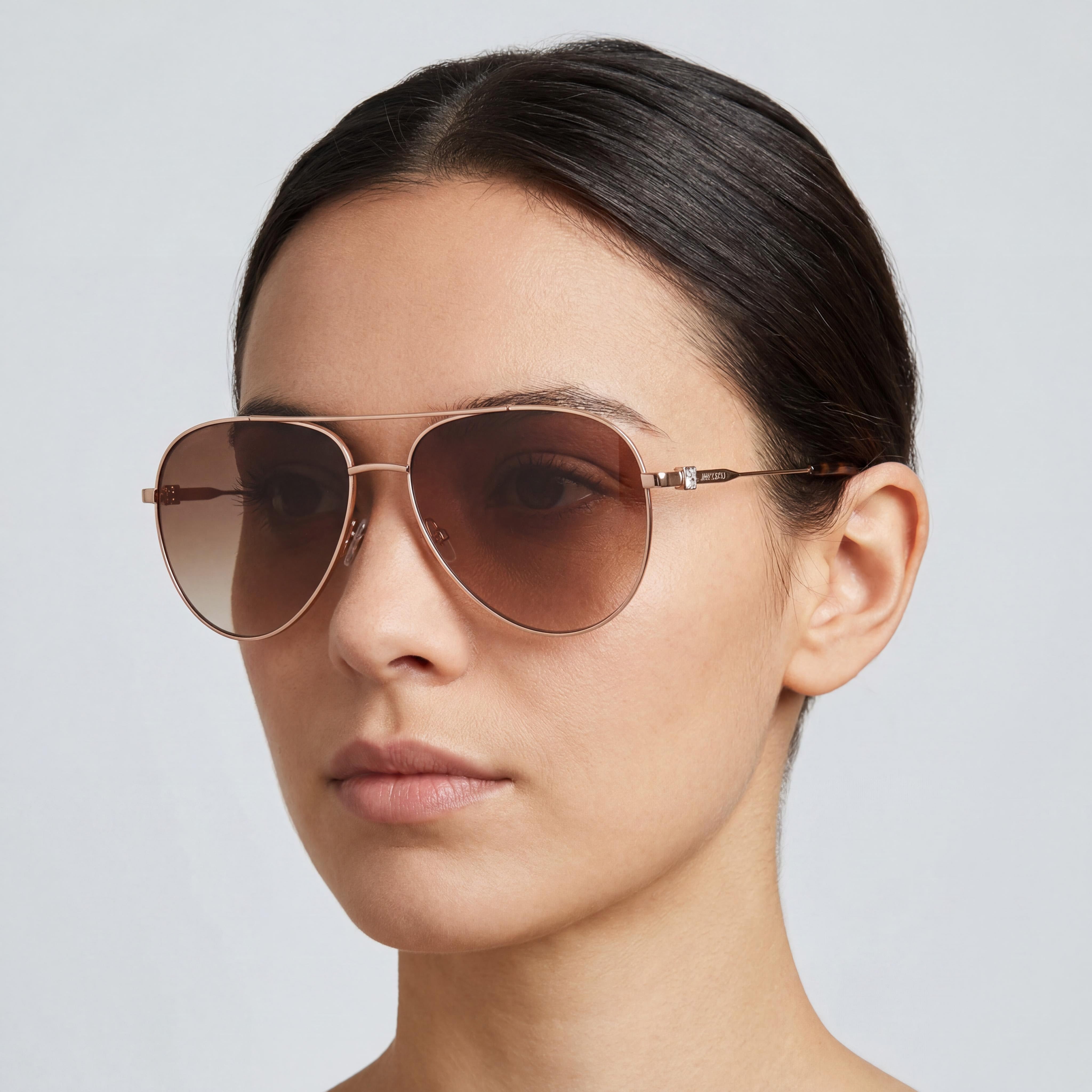 Jimmy Choo Classic Women's Stainless Steel Gold Copper UV Protection Sunglasses, Size 60mm, Photo 3
