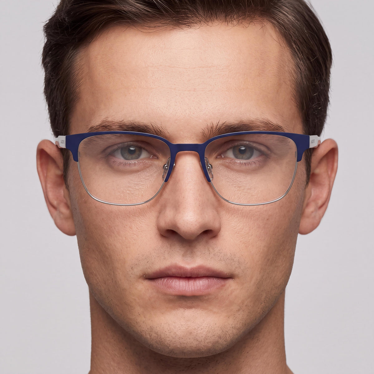 Lacoste Modern Men's Matte Blue Polycarbonate Non-Polarized Eyeglasses 53mm Lens 18mm Bridge 145mm Temple, Photo 3