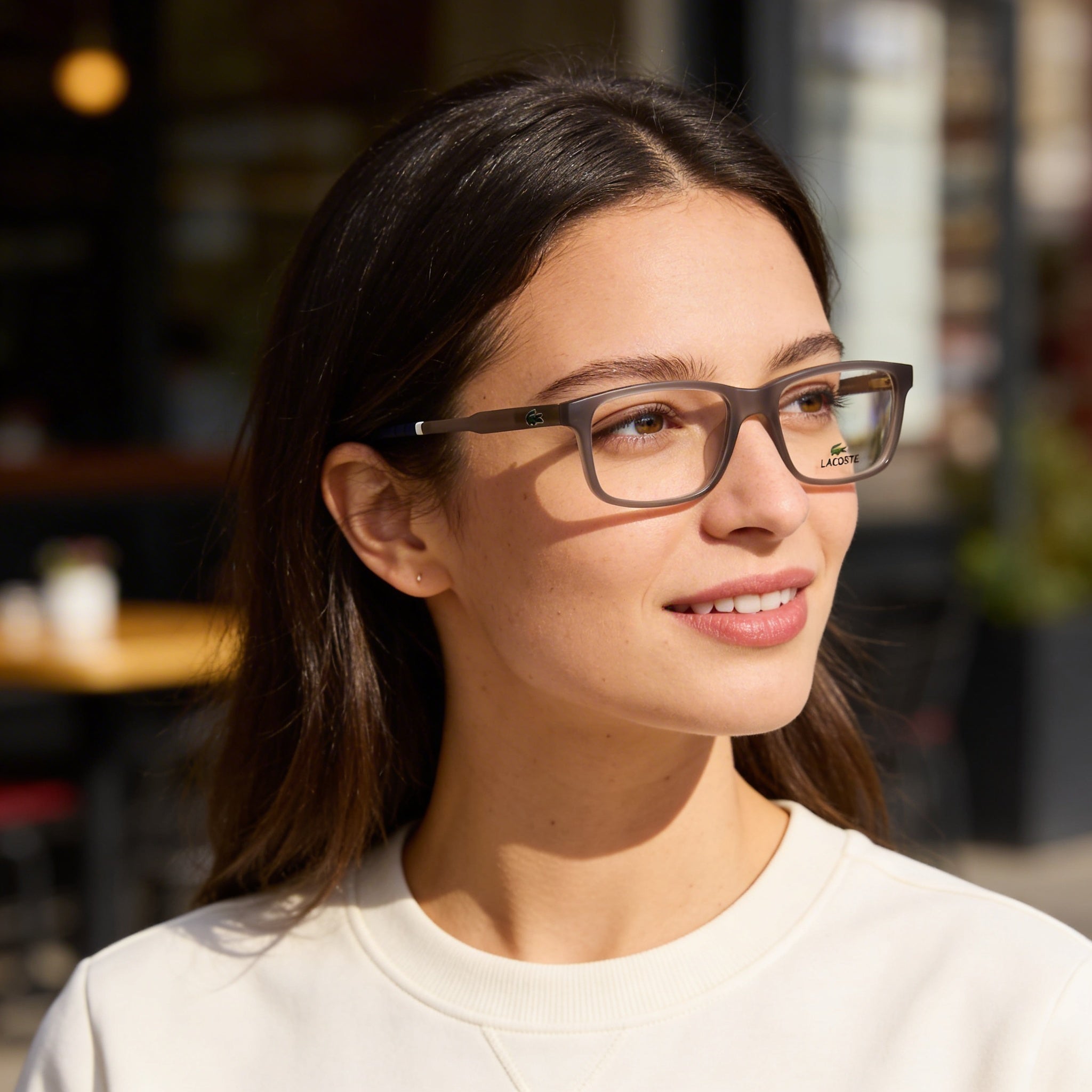 Lacoste L3646 Modern Classic Unisex Sunglasses with Injected Matte Grey Frame and Matte Grey Polycarbonate Lenses, 49mm, Photo 6