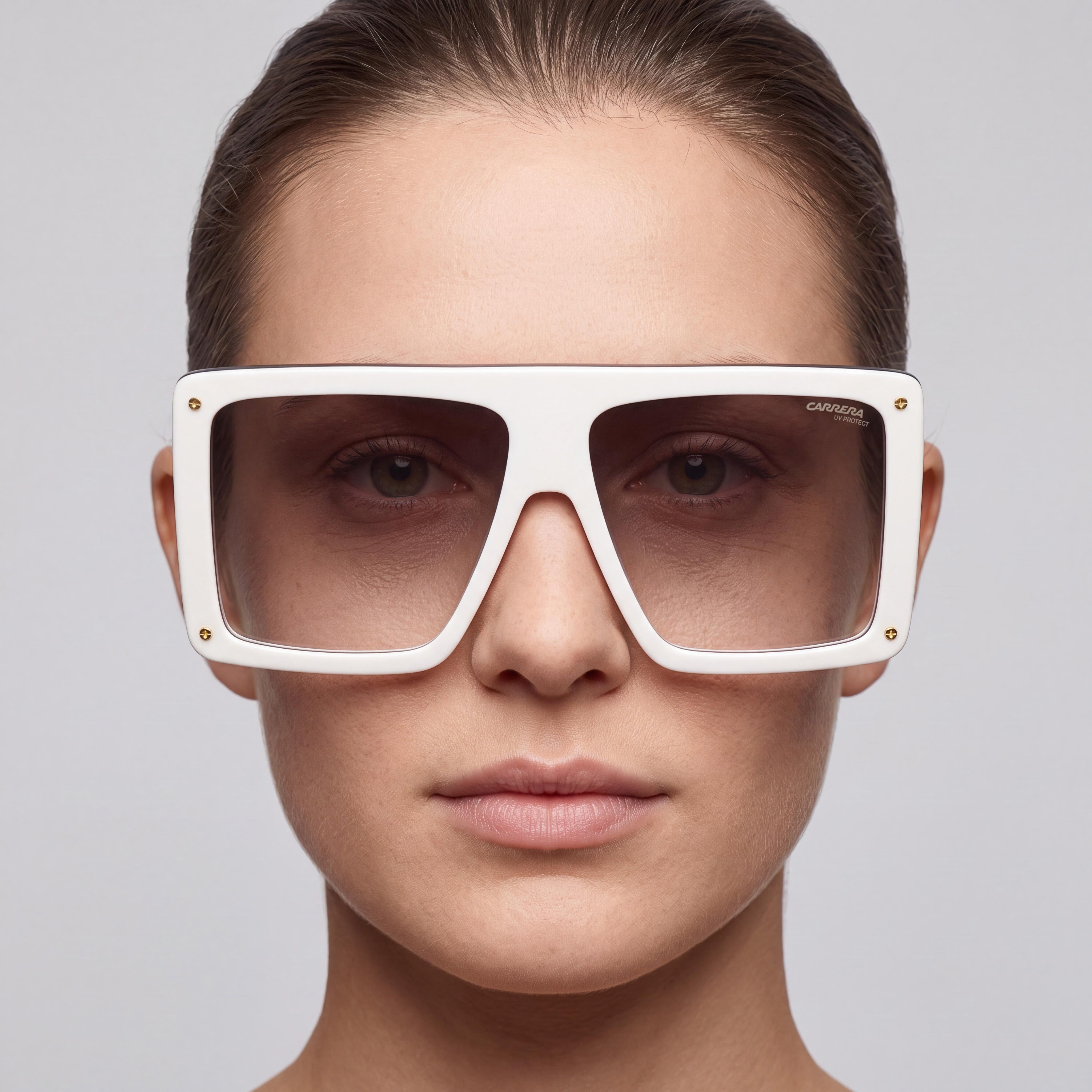 Carrera Ca Unica/Se Rectangular Parte Superior Plana Espejo Dorado para Mujer Lente Degradado Burdeos Acetato Protección UV Gafas de Sol 60mm, Photo 4