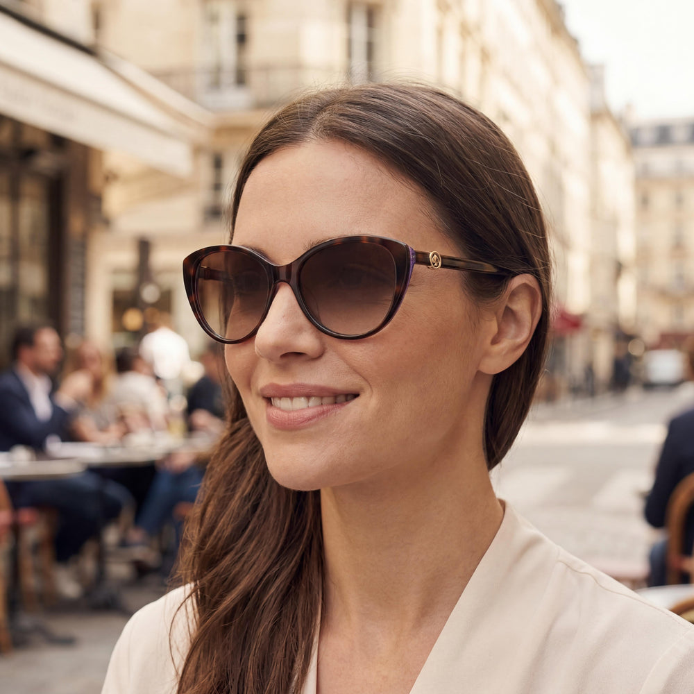 kate spade new york VISALIA/G/S Gafas de sol de plástico ojo de gato para mujer, marrón habana oscuro, degradado, con protección UV, 55 mm