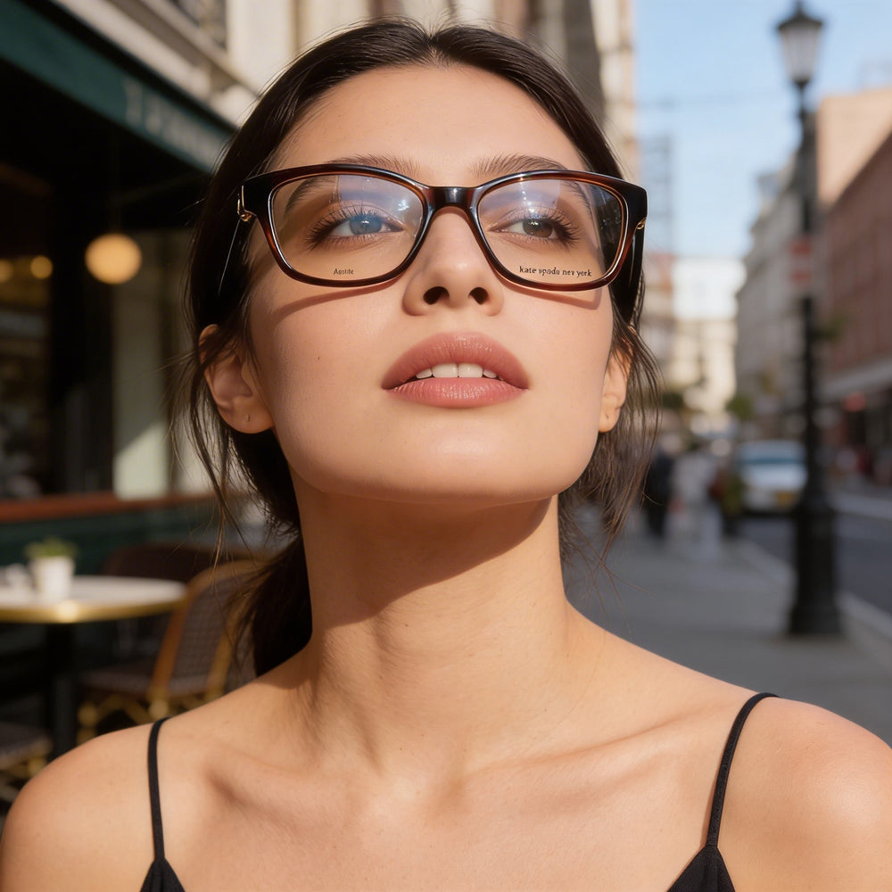 Gafas de sol modernas Kate Spade New York para mujer con montura de acetato color Habana y lentes de policarbonato de 50 mm