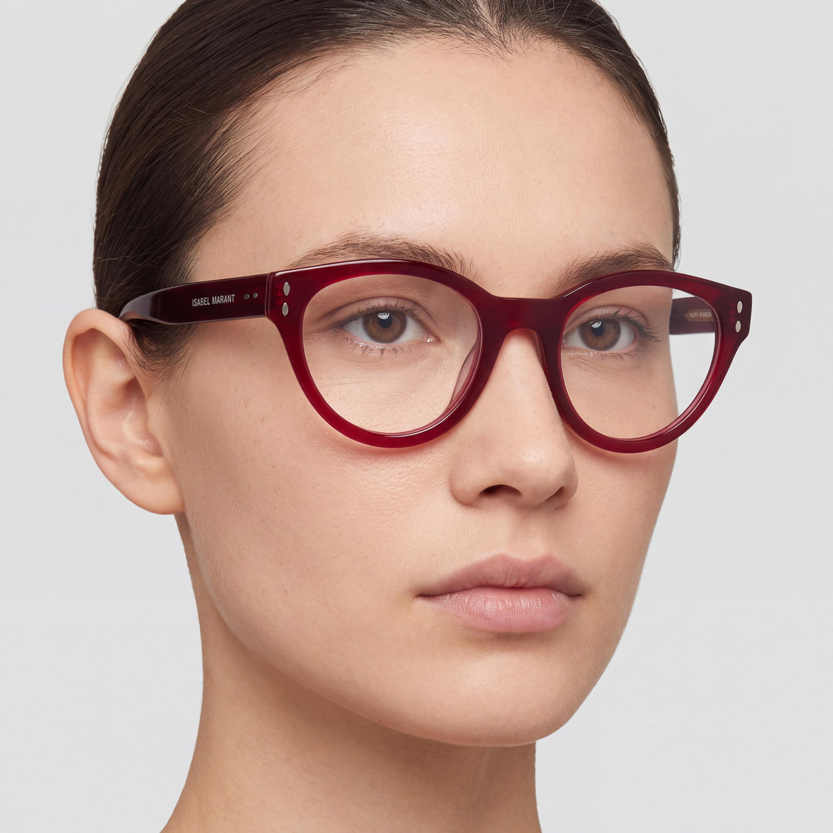 Gafas de sol Isabel Marant modernas unisex con montura de acetato, lentes de policarbonato color borgoña de 50 milímetros, Photo 4
