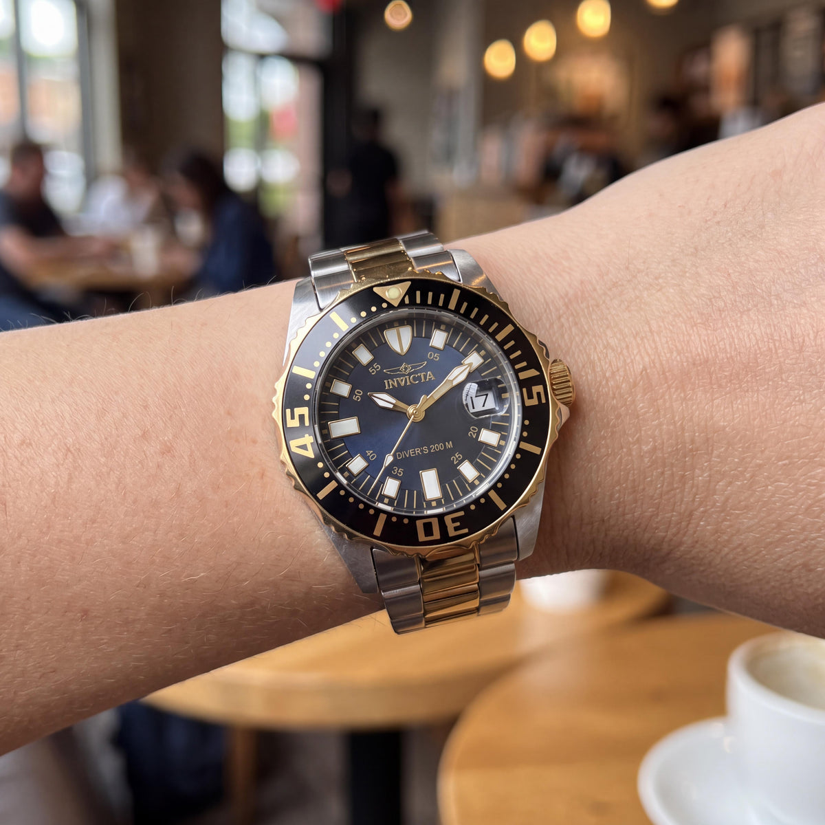 Invicta Lady Abyss Pro Diver Women's 33mm Two-Tone Stainless Steel Black Dial Glow In The Dark Water Resistant Watch, Photo 4