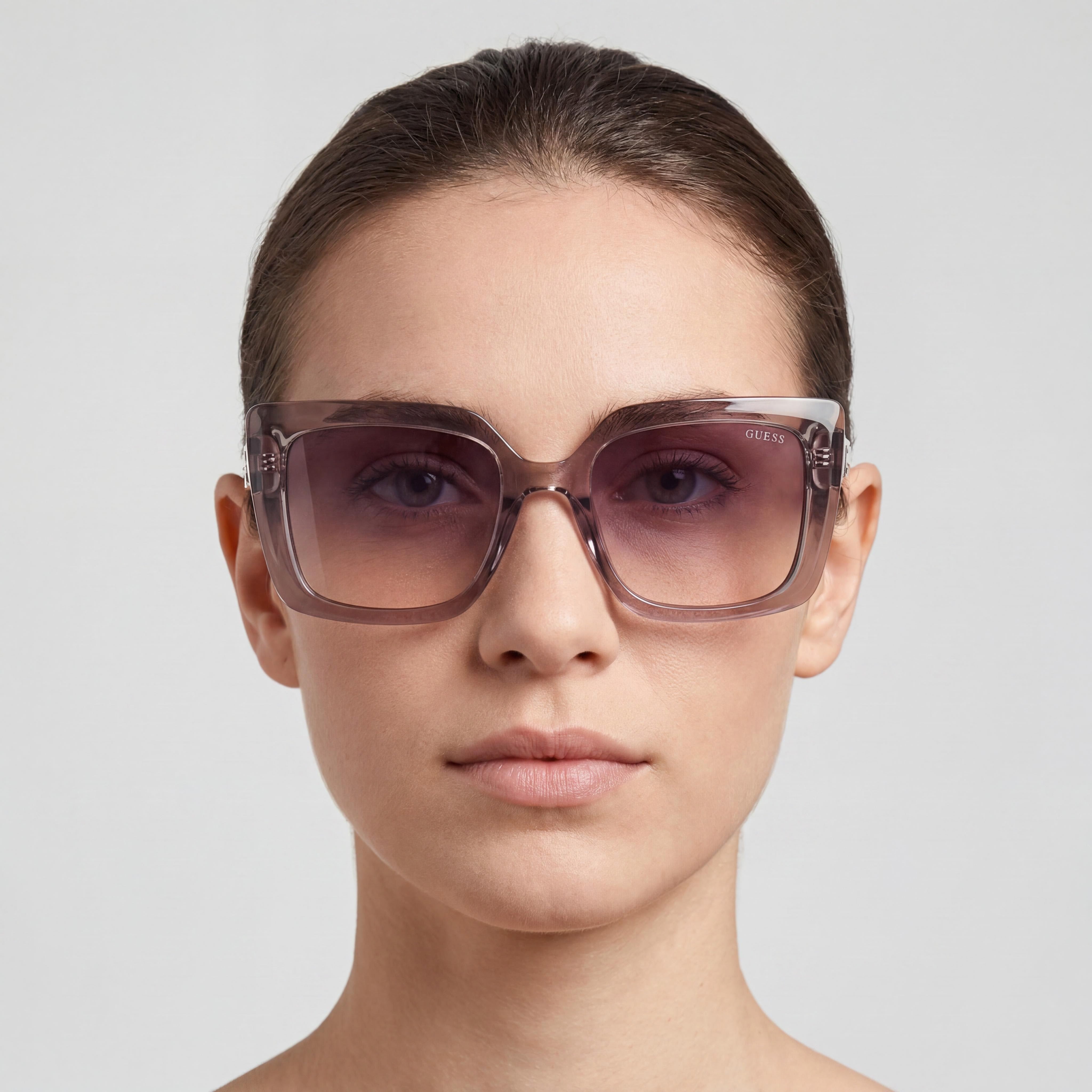 Gafas de sol GUESS GU7908 para mujer con protección UV, montura de plástico beige, lentes morado degradado, 52 mm, Photo 5