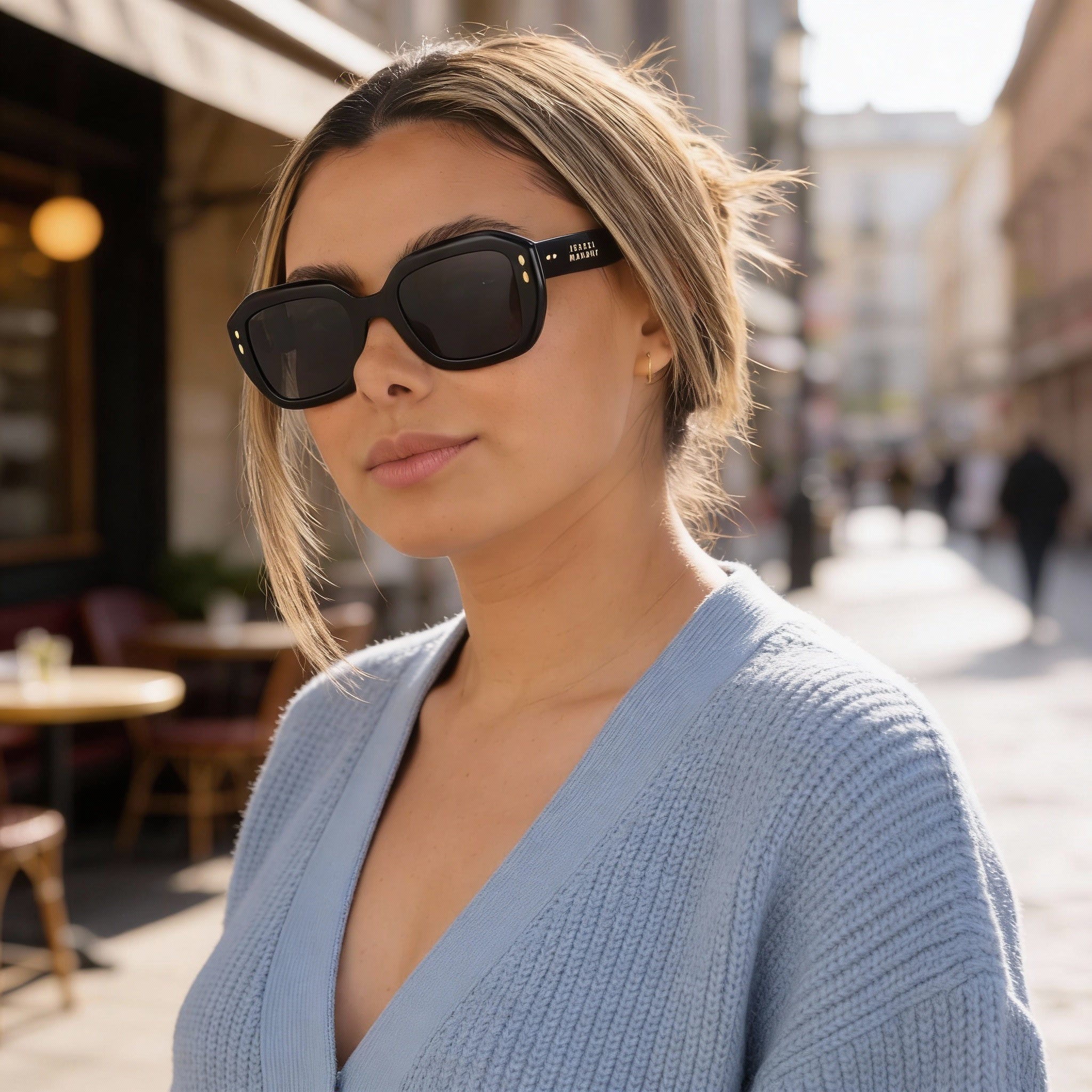 Isabel Marant Trendy Acetate Women's Black Acetate Frame UV Protection Non-Polarized Sunglasses 52mm, Photo 6